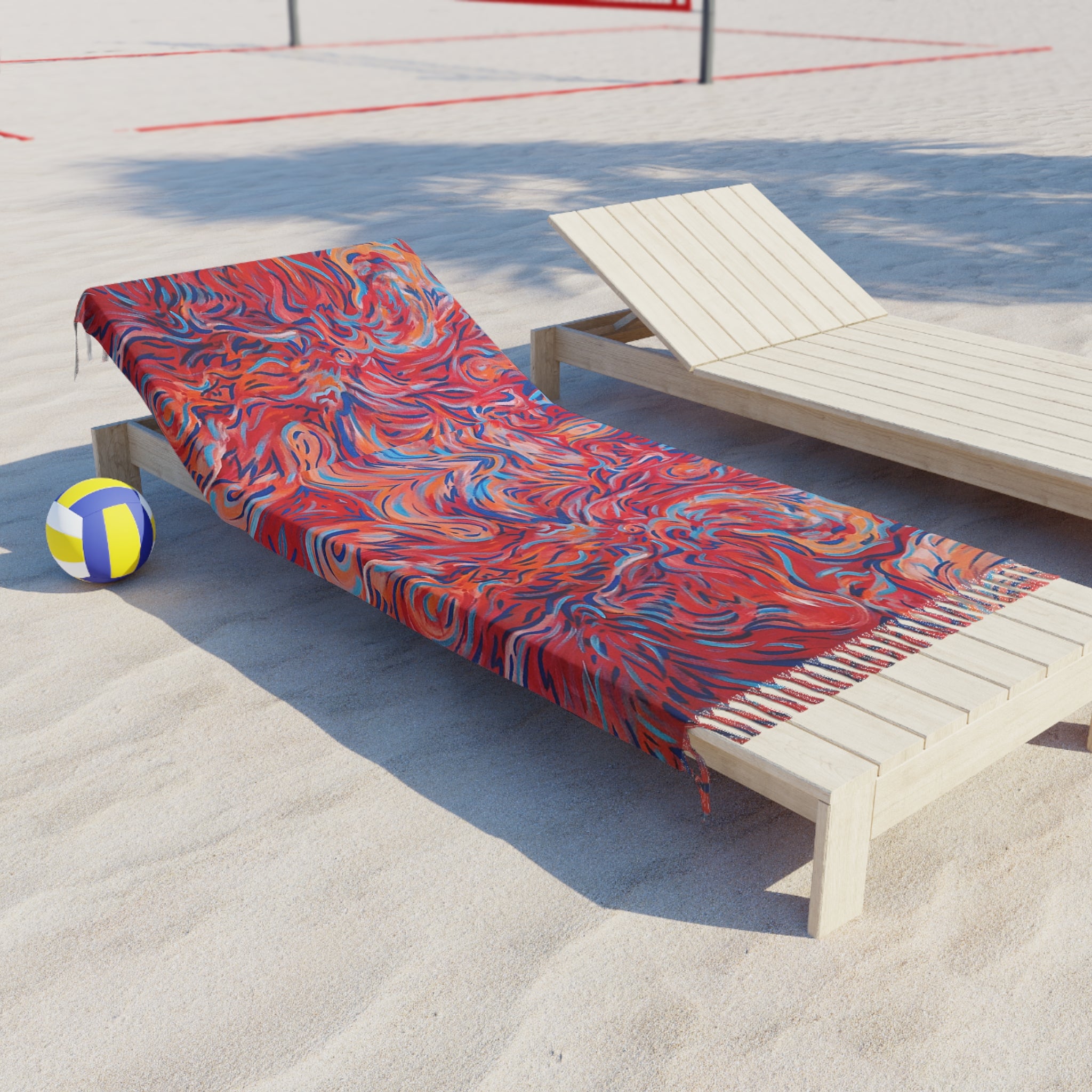 Abstract Flame Swirl: Boho Beach Cloth
