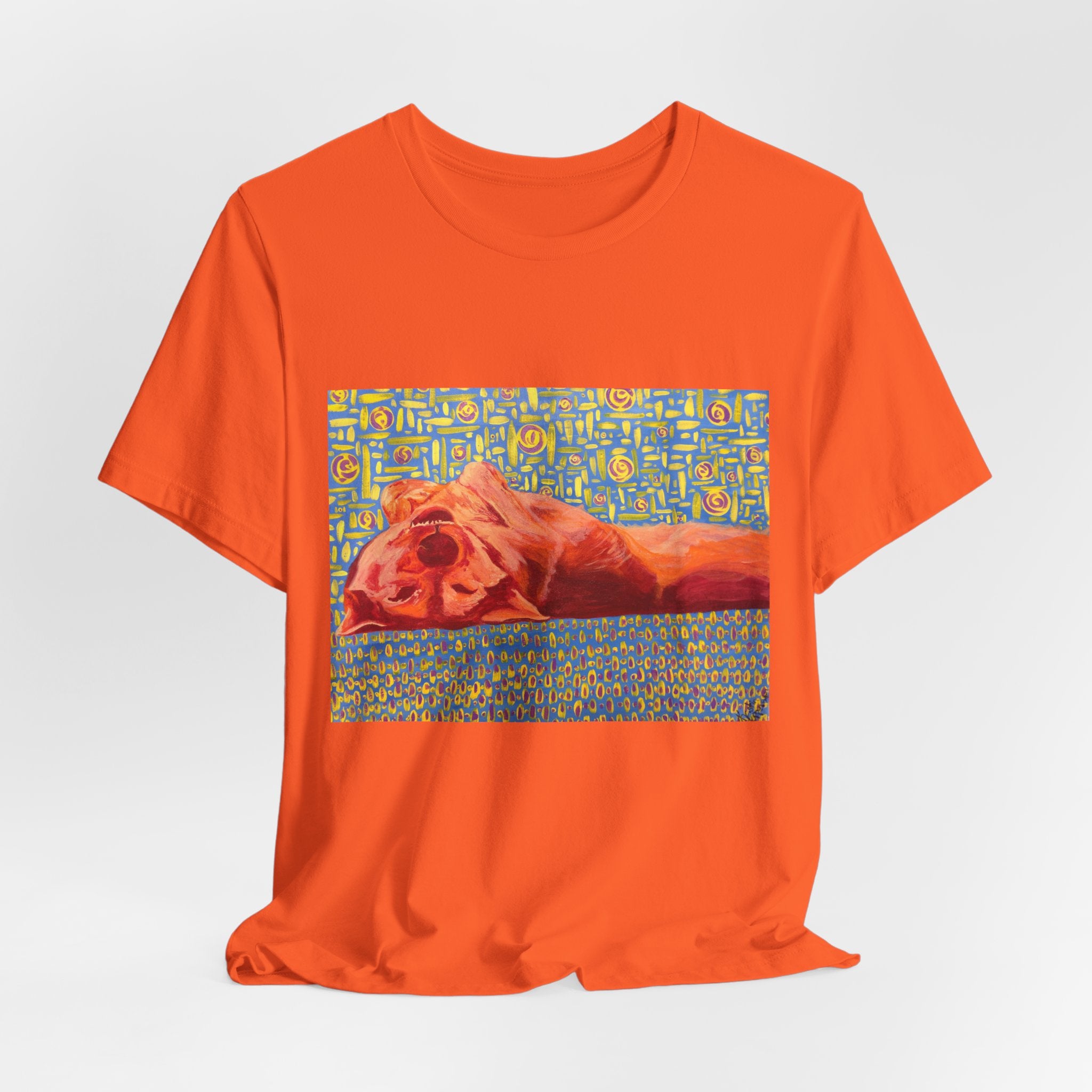 Dog on Back - Sleeping Dog Art Tee — Colorful Pop Art T-Shirt