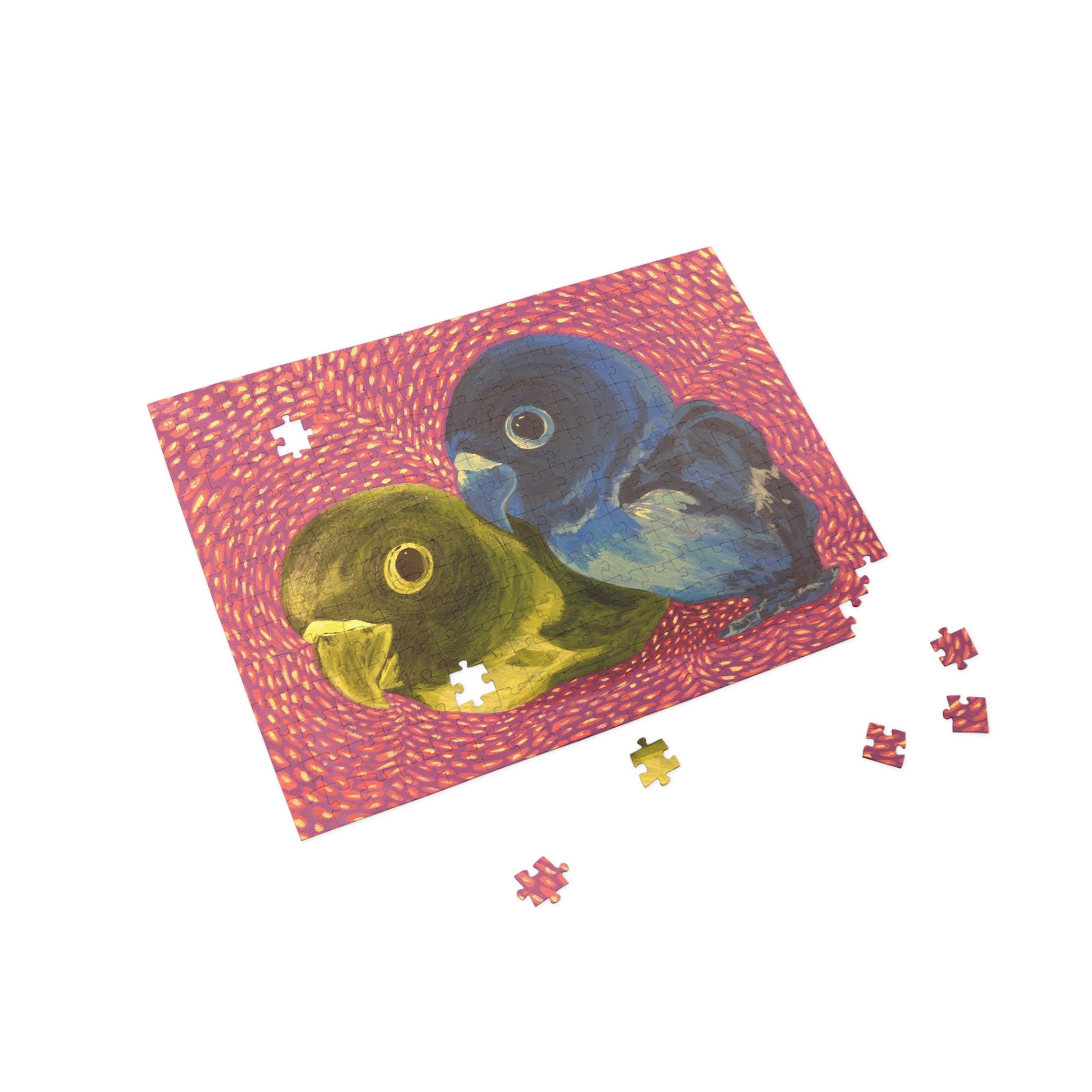 Parakeet - Colorful Lovebirds Puzzle — Bright Parrot Art Jigsaw (96/252/500/1000 pcs)