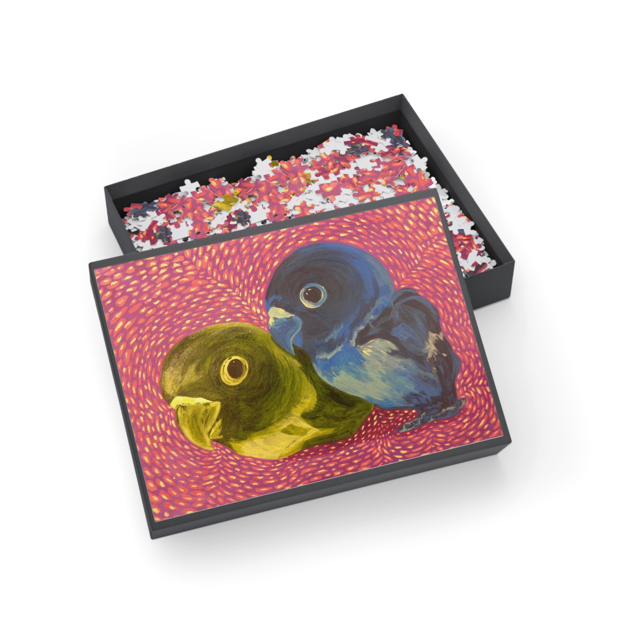 Parakeet - Colorful Lovebirds Puzzle — Bright Parrot Art Jigsaw (96/252/500/1000 pcs)