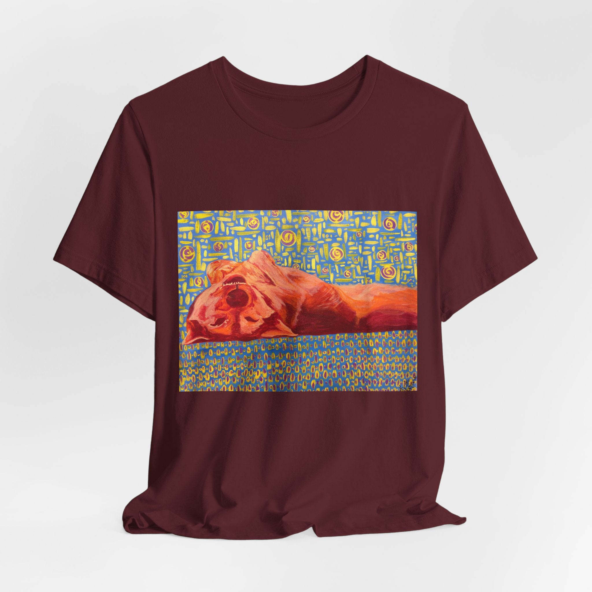 Dog on Back - Sleeping Dog Art Tee — Colorful Pop Art T-Shirt