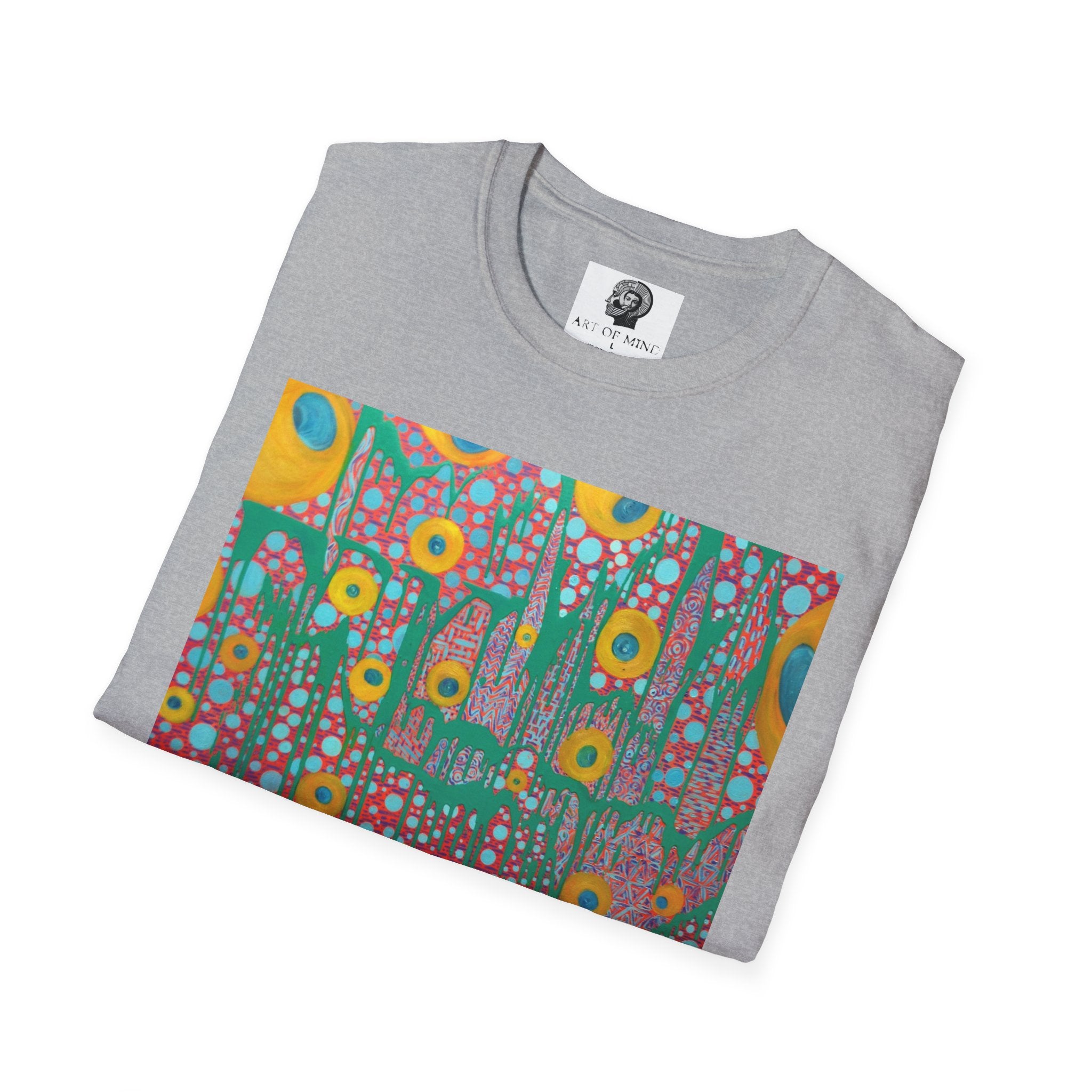 Circumpunct - Floral Sunburst Art T-Shirt — Colorful Abstract Flower Garden Tee