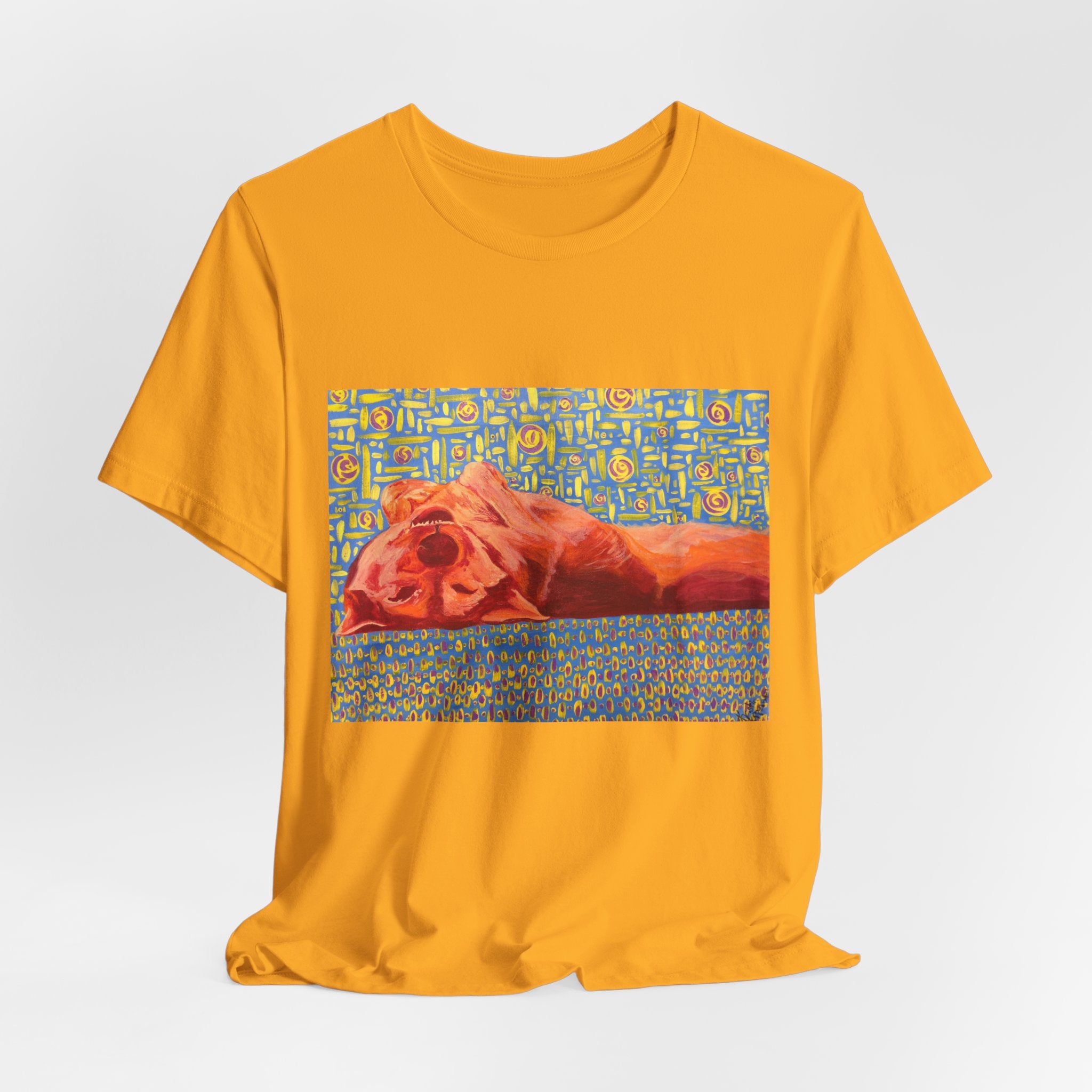 Dog on Back - Sleeping Dog Art Tee — Colorful Pop Art T-Shirt