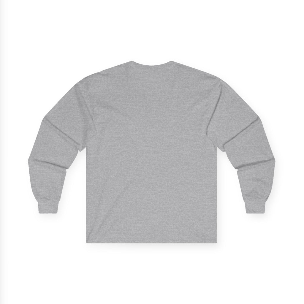 White Dog Portrait Long Sleeve Tee — Brown-Eared Canine Art
