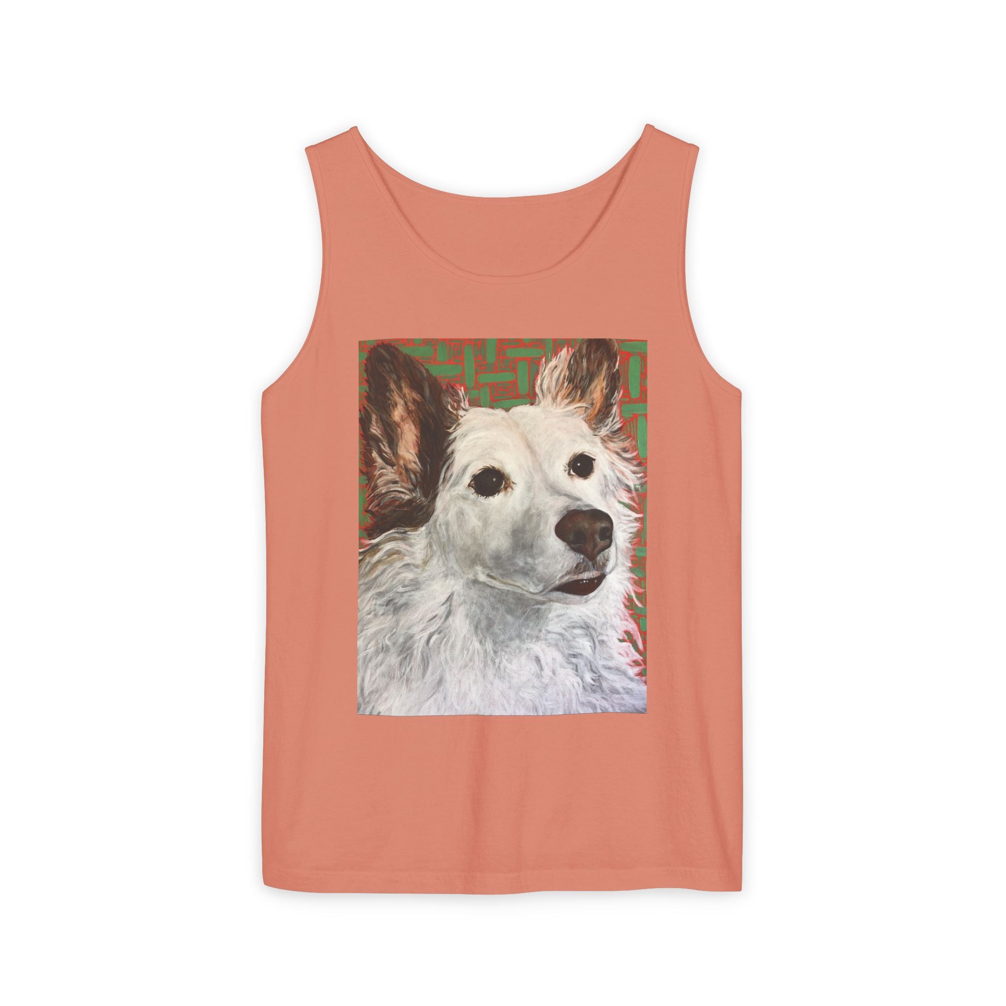 WhiteDog Portrait - Tank Top with Pop-Art Dog Portrait — Cute Pet Graphic Tank
