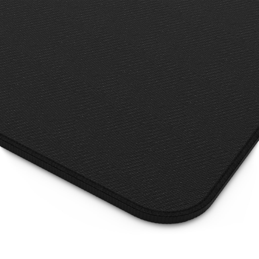 Abstract Flame Swirl Desk Mat — Vibrant Red & Blue Artistic Mouse Pad