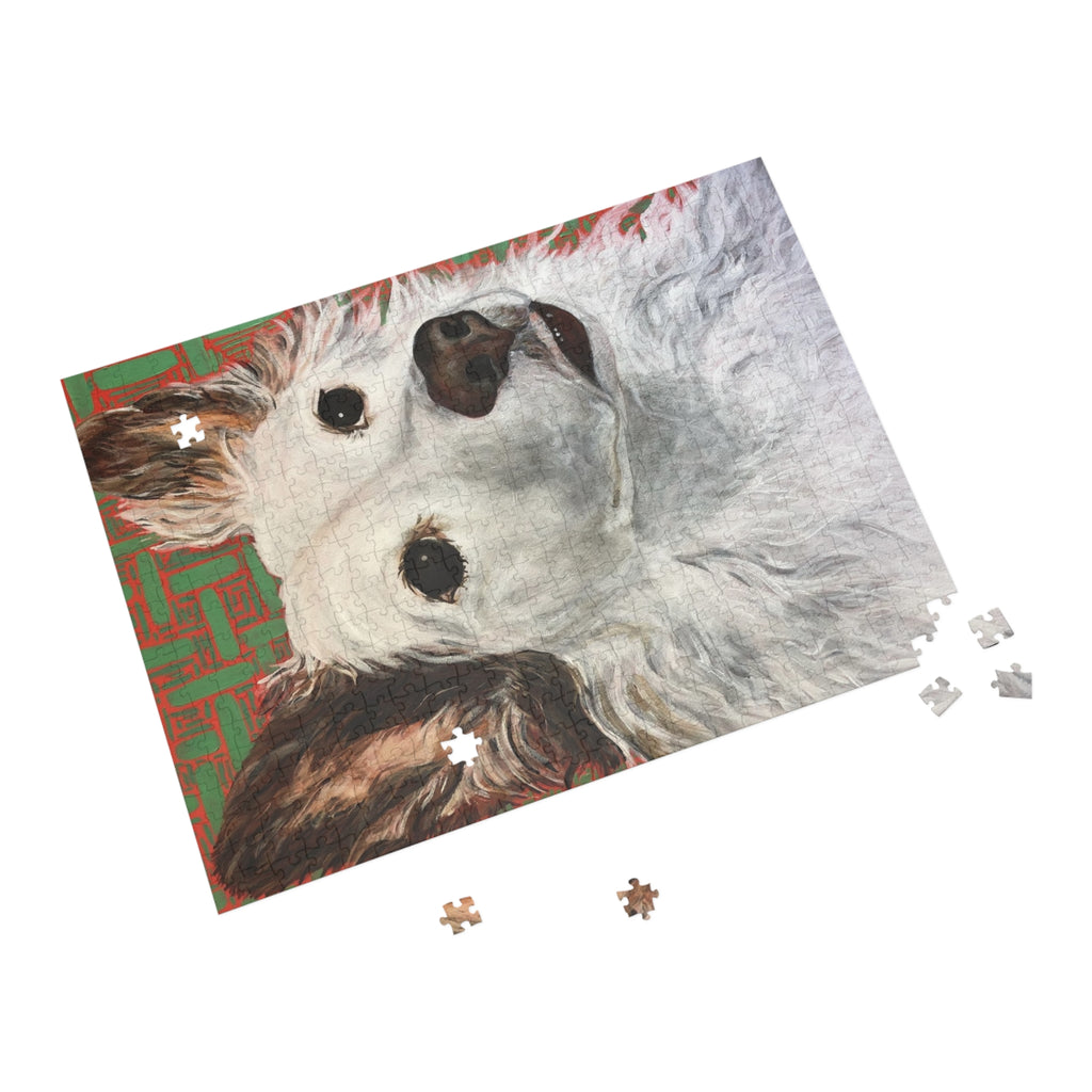 White Dog Portrait Puzzle — White Long-Haired Dog Jigsaw (96/252/500/1000 pcs)