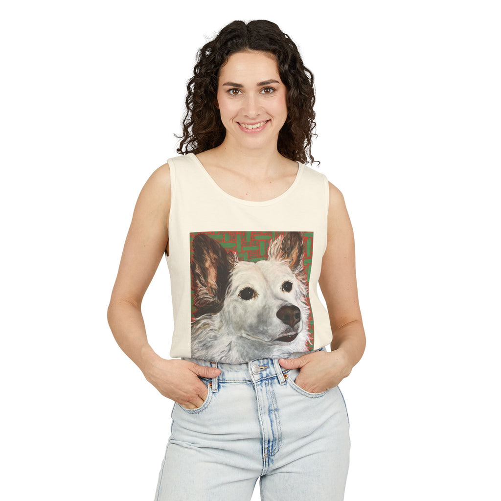 WhiteDog Portrait - Tank Top with Pop-Art Dog Portrait — Cute Pet Graphic Tank