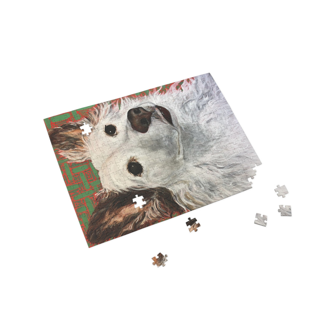 White Dog Portrait Puzzle — White Long-Haired Dog Jigsaw (96/252/500/1000 pcs)