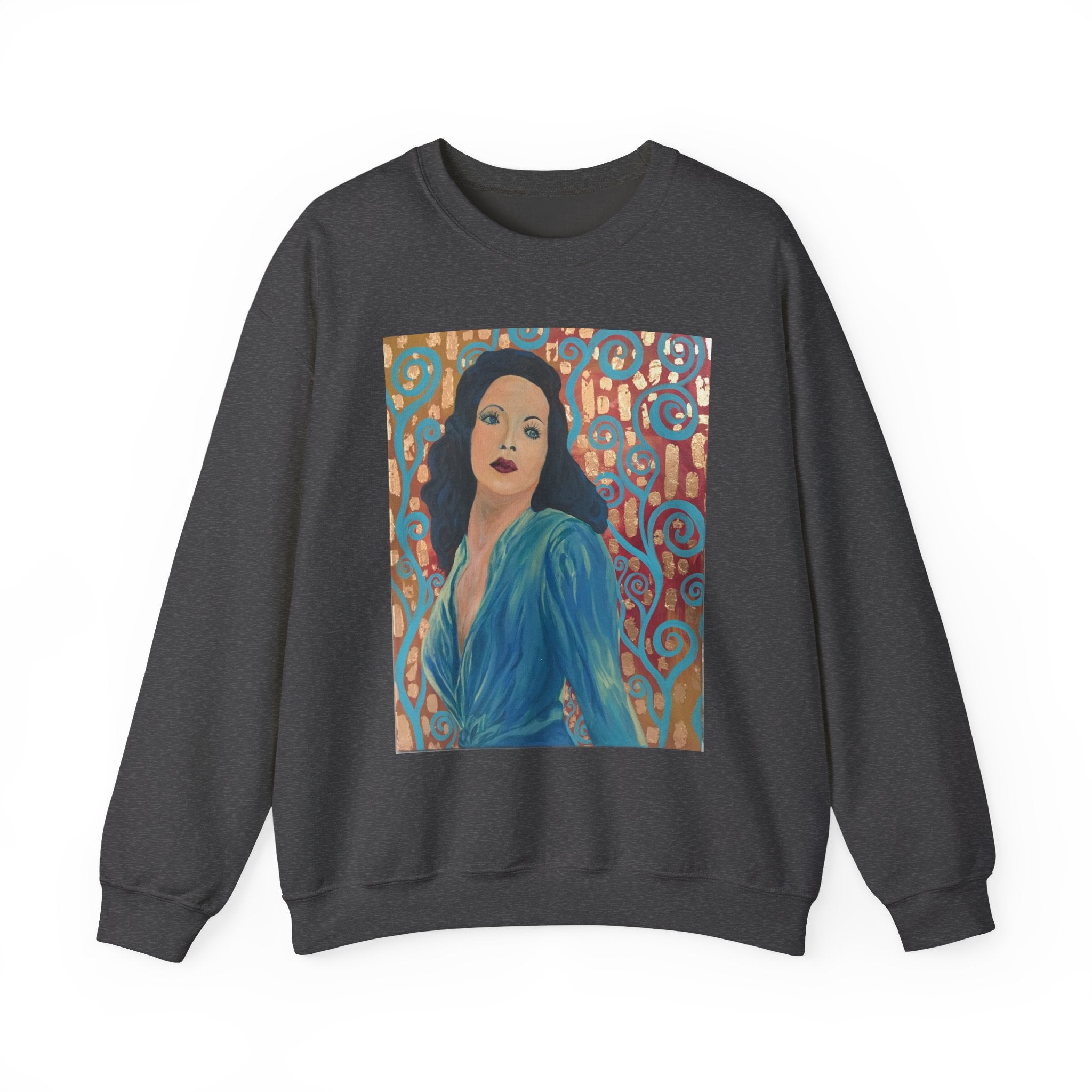 Gene Tierney Portrait Adult Sweatshirt — Painted Pop-Art Vintage Actress Crewneck