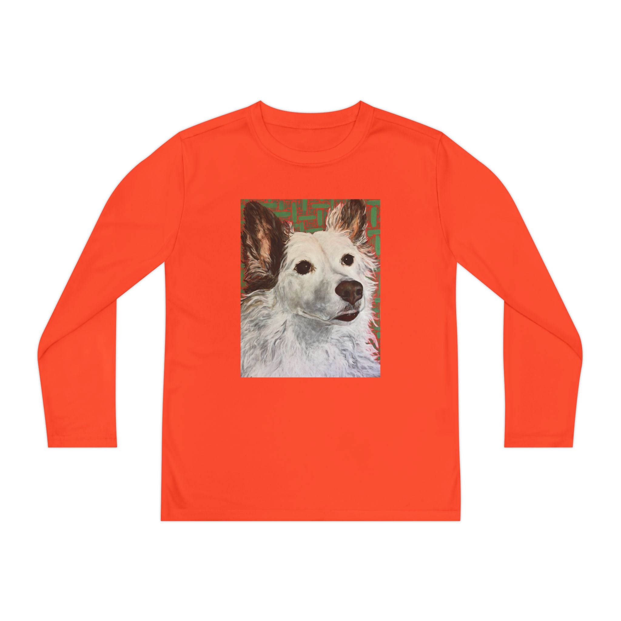White Dog Portrait - Youth Long Sleeve Tee — White Dog Portrait Kids Shirt