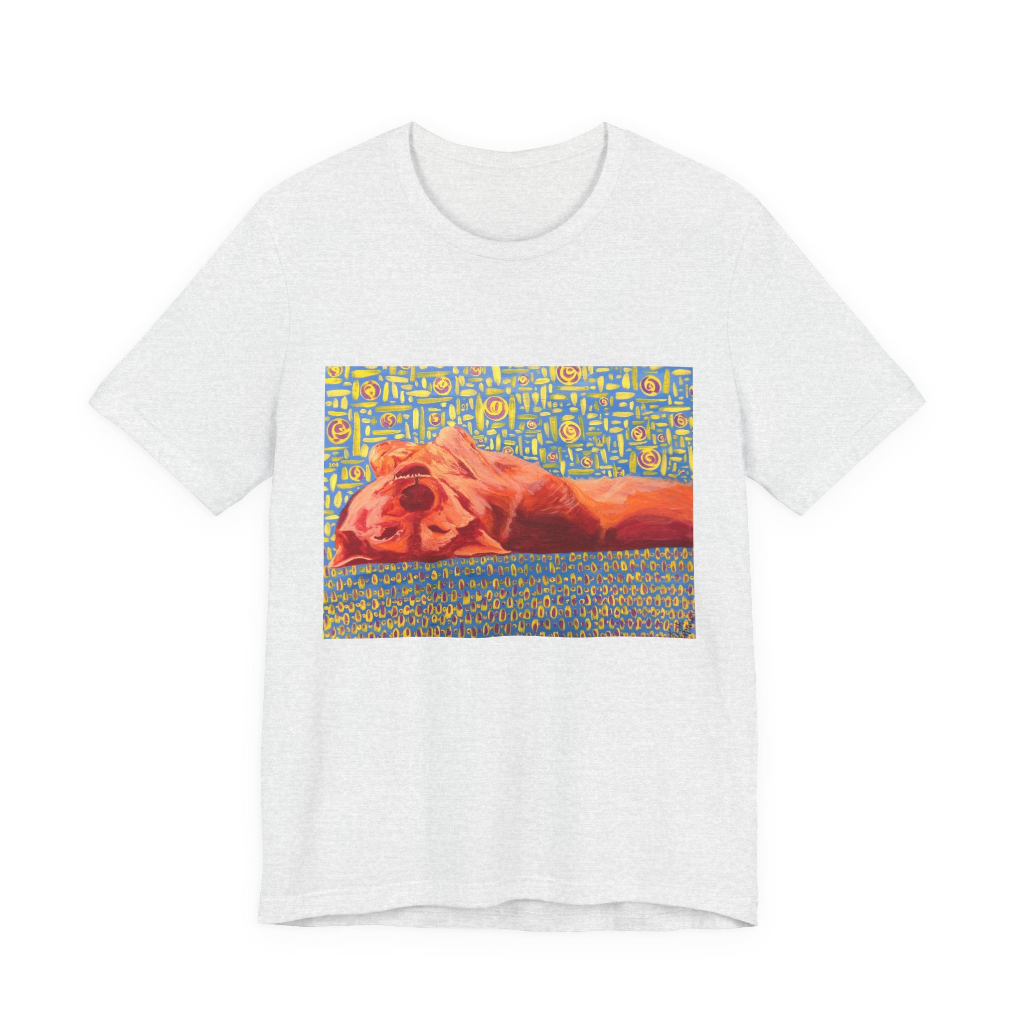 Dog on Back - Sleeping Dog Art Tee — Colorful Pop Art T-Shirt