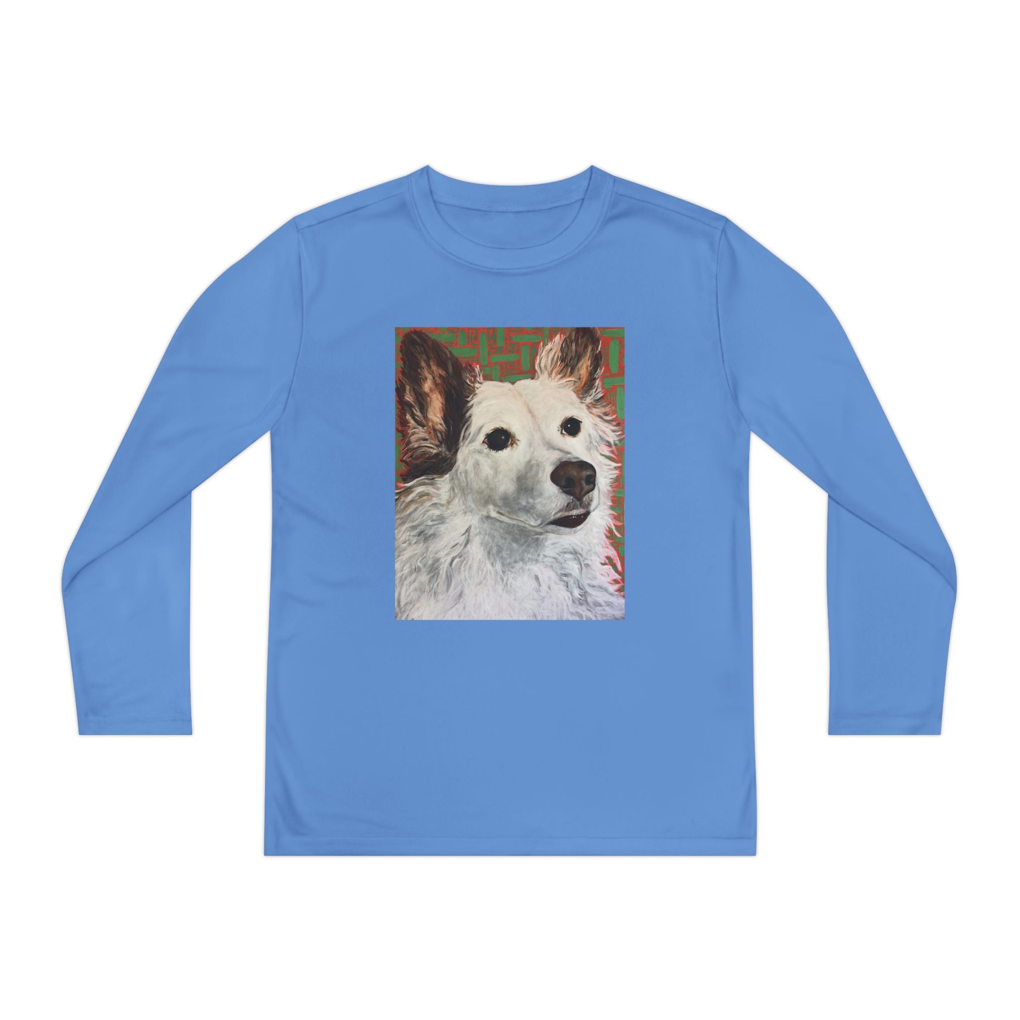 White Dog Portrait - Youth Long Sleeve Tee — White Dog Portrait Kids Shirt