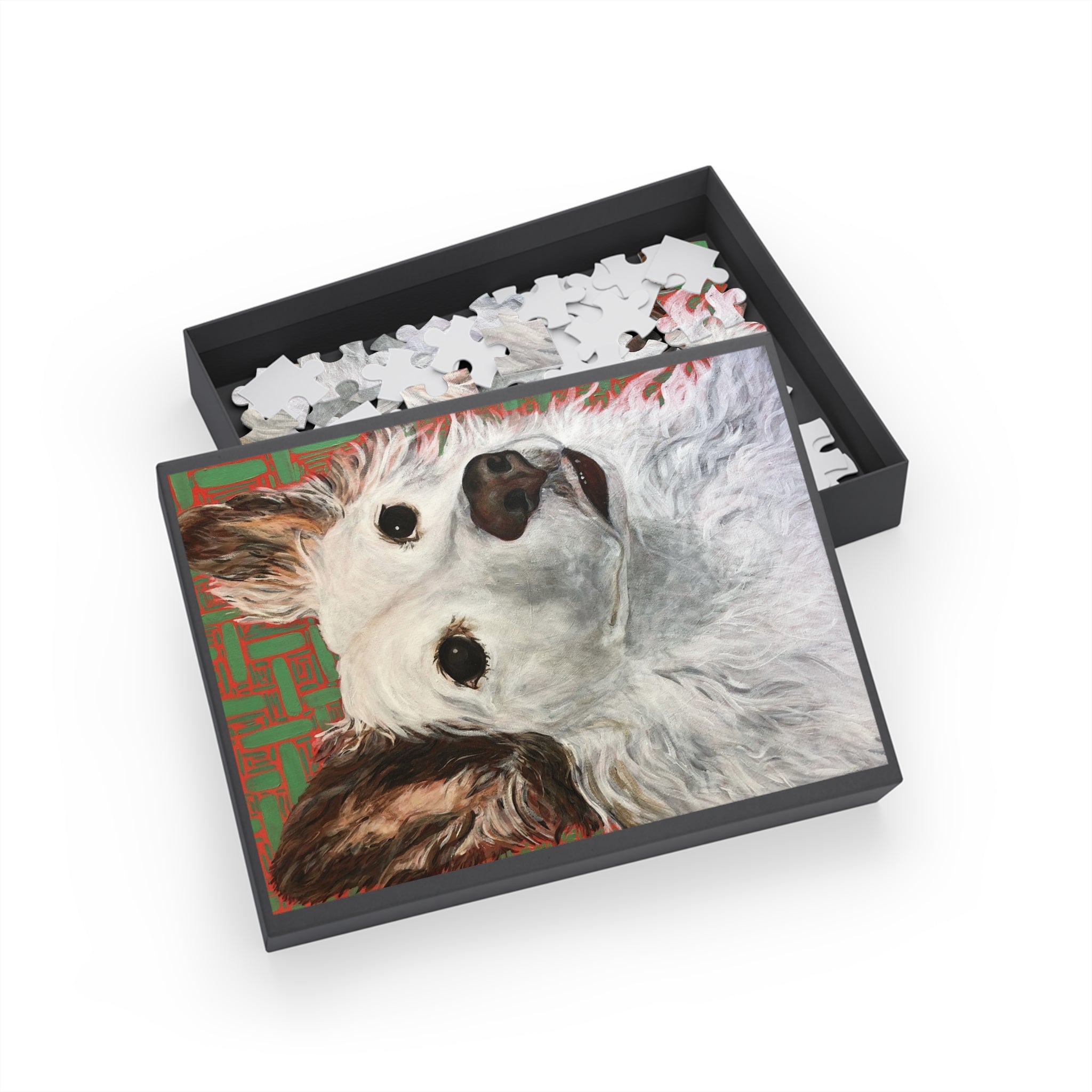 White Dog Portrait Puzzle — White Long-Haired Dog Jigsaw (96/252/500/1000 pcs)