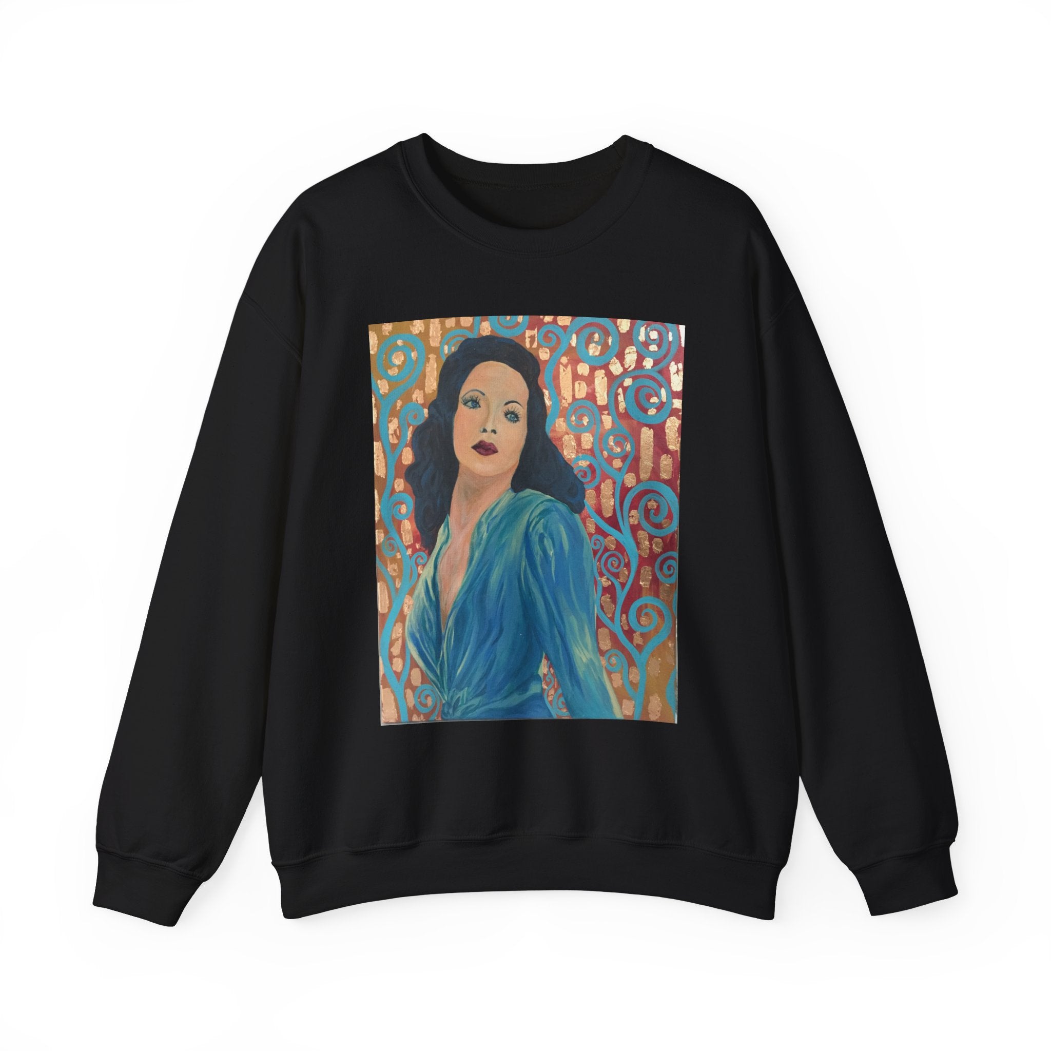 Gene Tierney Portrait Adult Sweatshirt — Painted Pop-Art Vintage Actress Crewneck
