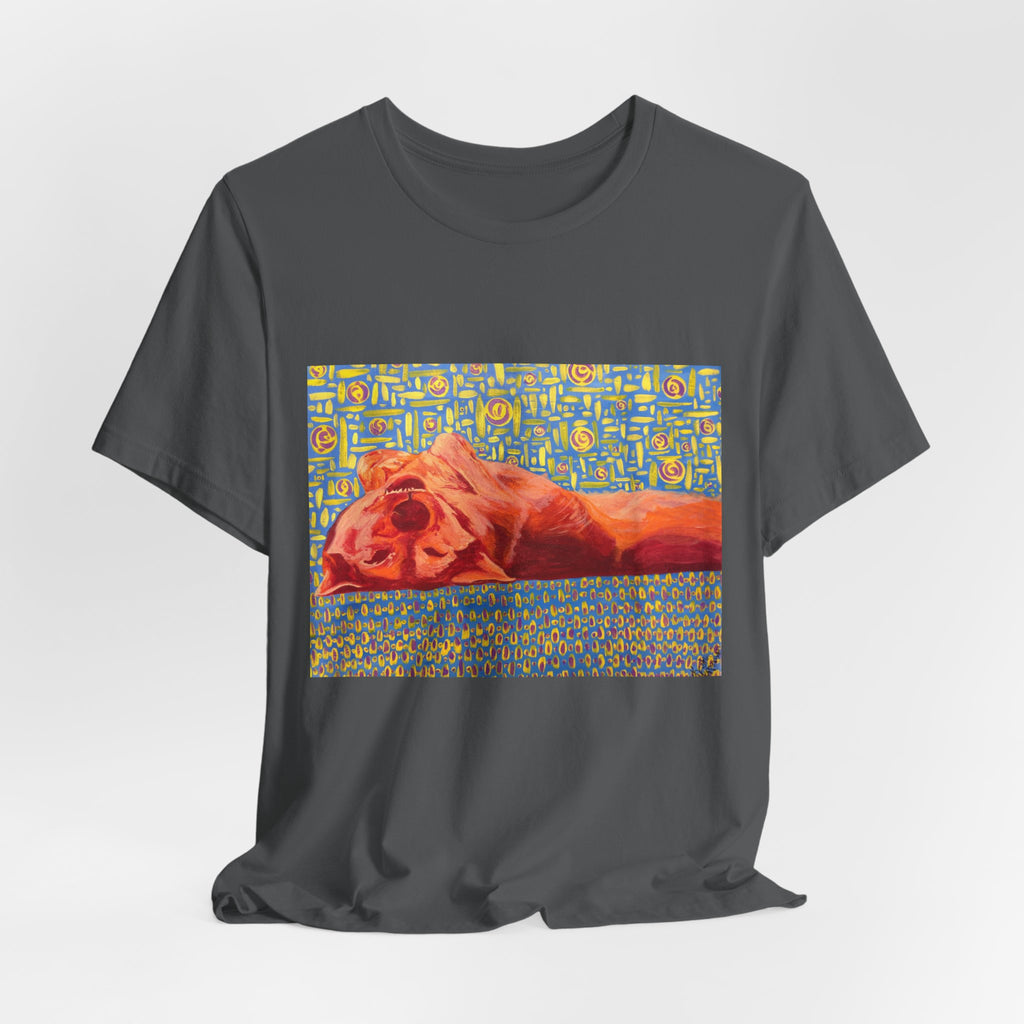 Dog on Back - Sleeping Dog Art Tee — Colorful Pop Art T-Shirt