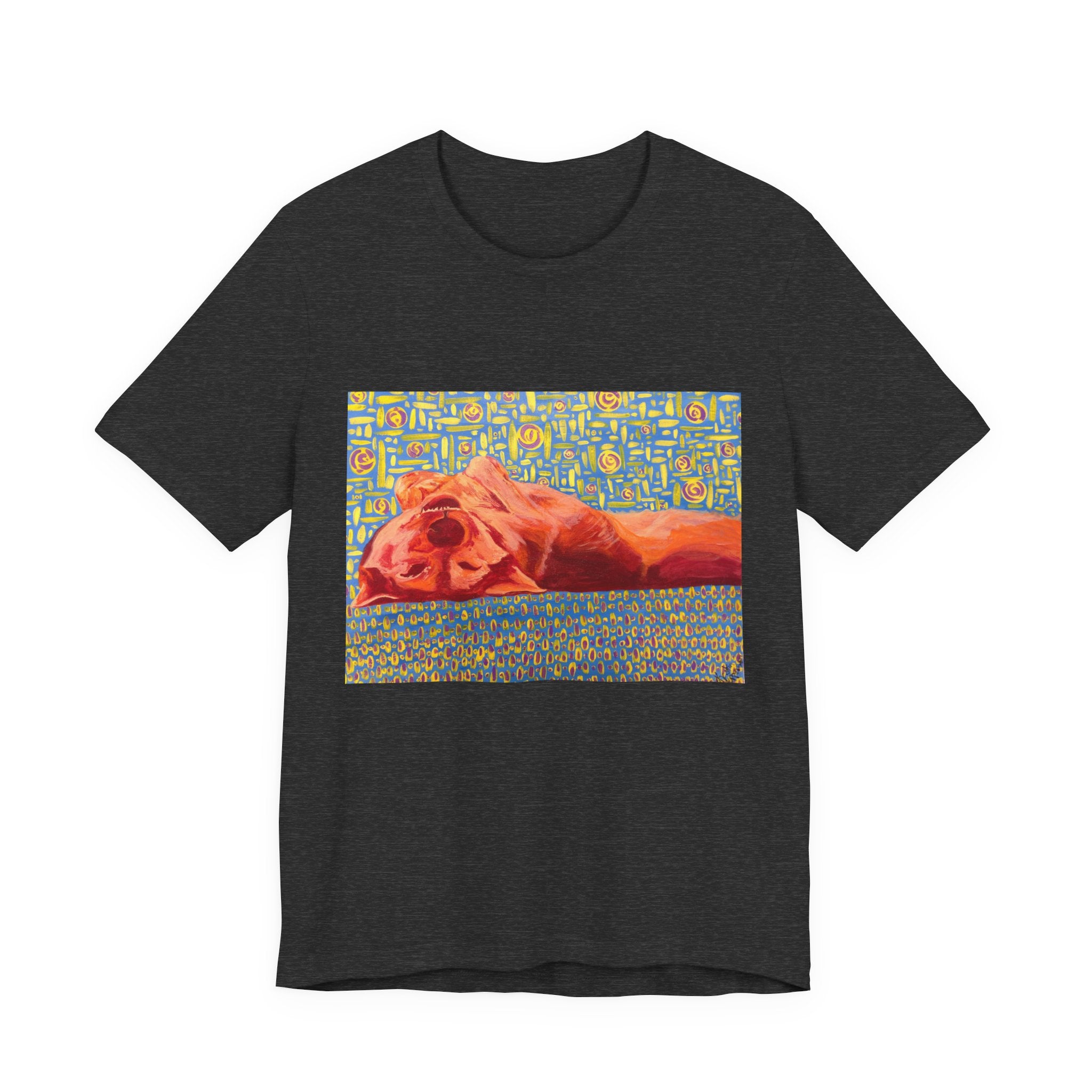 Dog on Back - Sleeping Dog Art Tee — Colorful Pop Art T-Shirt