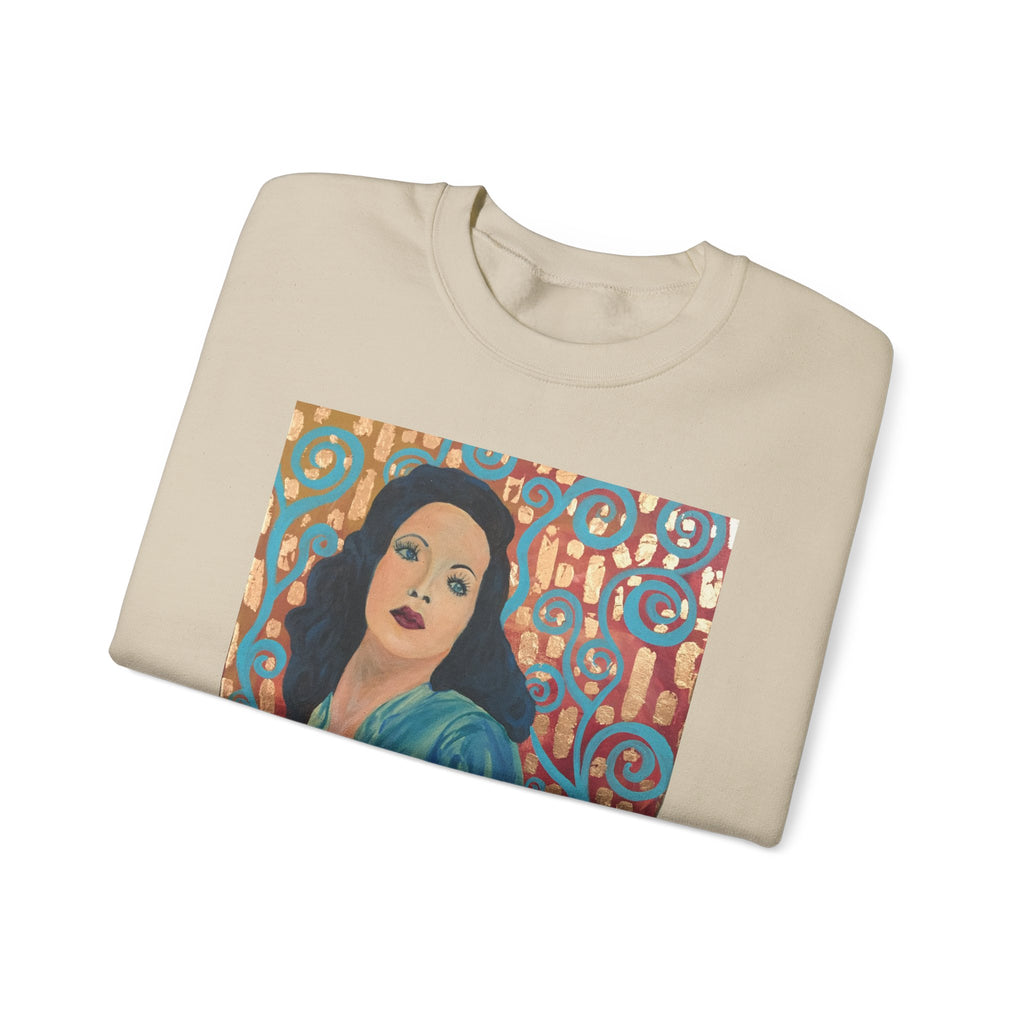 Gene Tierney Portrait Adult Sweatshirt — Painted Pop-Art Vintage Actress Crewneck