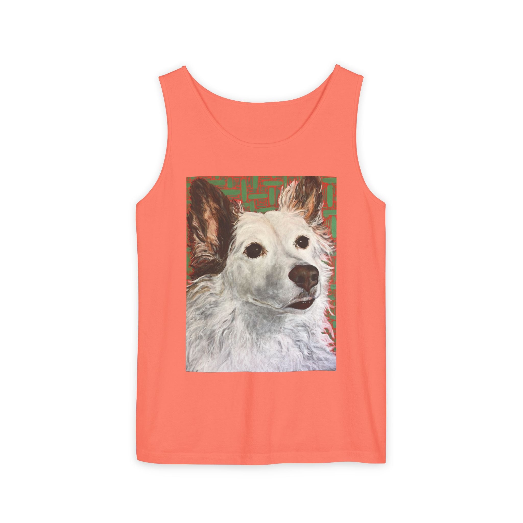 WhiteDog Portrait - Tank Top with Pop-Art Dog Portrait — Cute Pet Graphic Tank