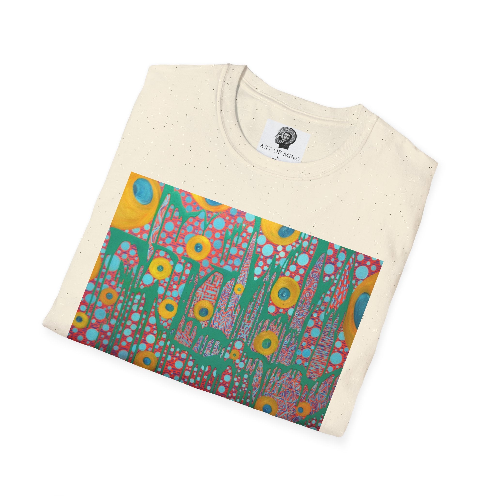Circumpunct - Floral Sunburst Art T-Shirt — Colorful Abstract Flower Garden Tee