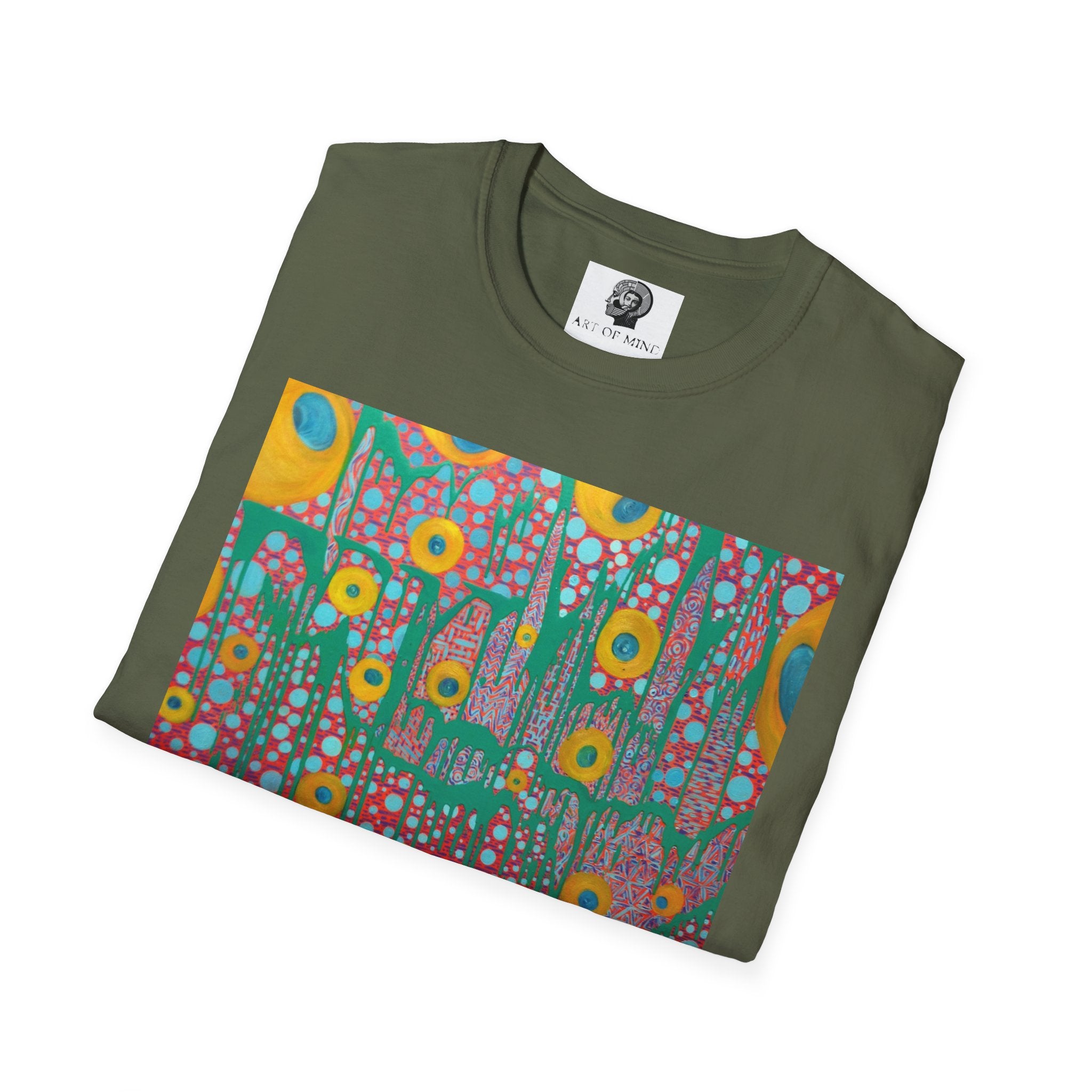 Circumpunct - Floral Sunburst Art T-Shirt — Colorful Abstract Flower Garden Tee