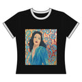 Gene Tierney - Vintage Portrait Ringer Tee — Artistic Woman Illustration