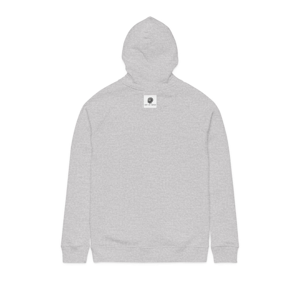 Black Cat Portrait -Organic Side‑Pocket Hoodie — Minimal White Pullover
