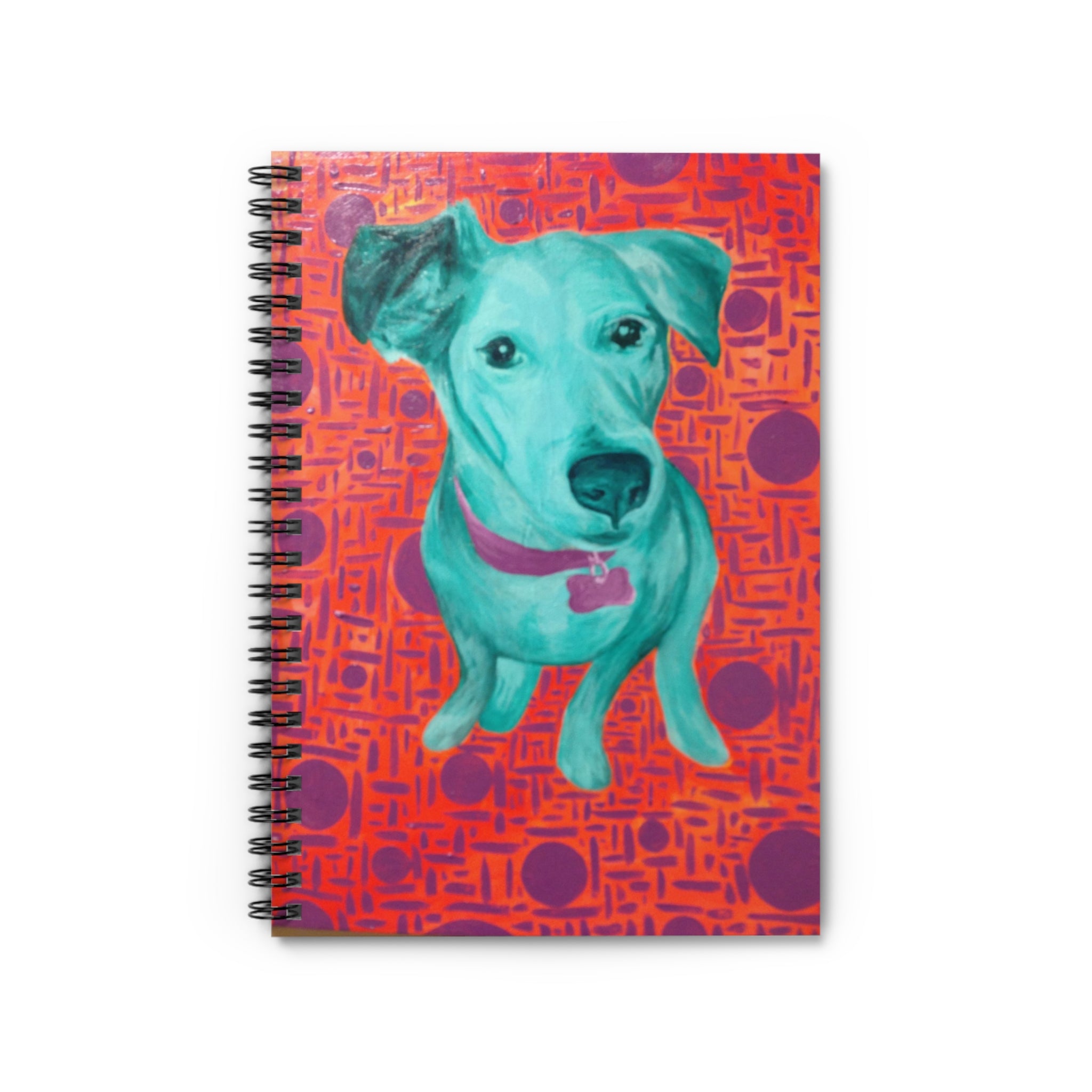 White Dog - Colorful Pop Art Dog Spiral Notebook – Ruled Journal for Pet Lovers