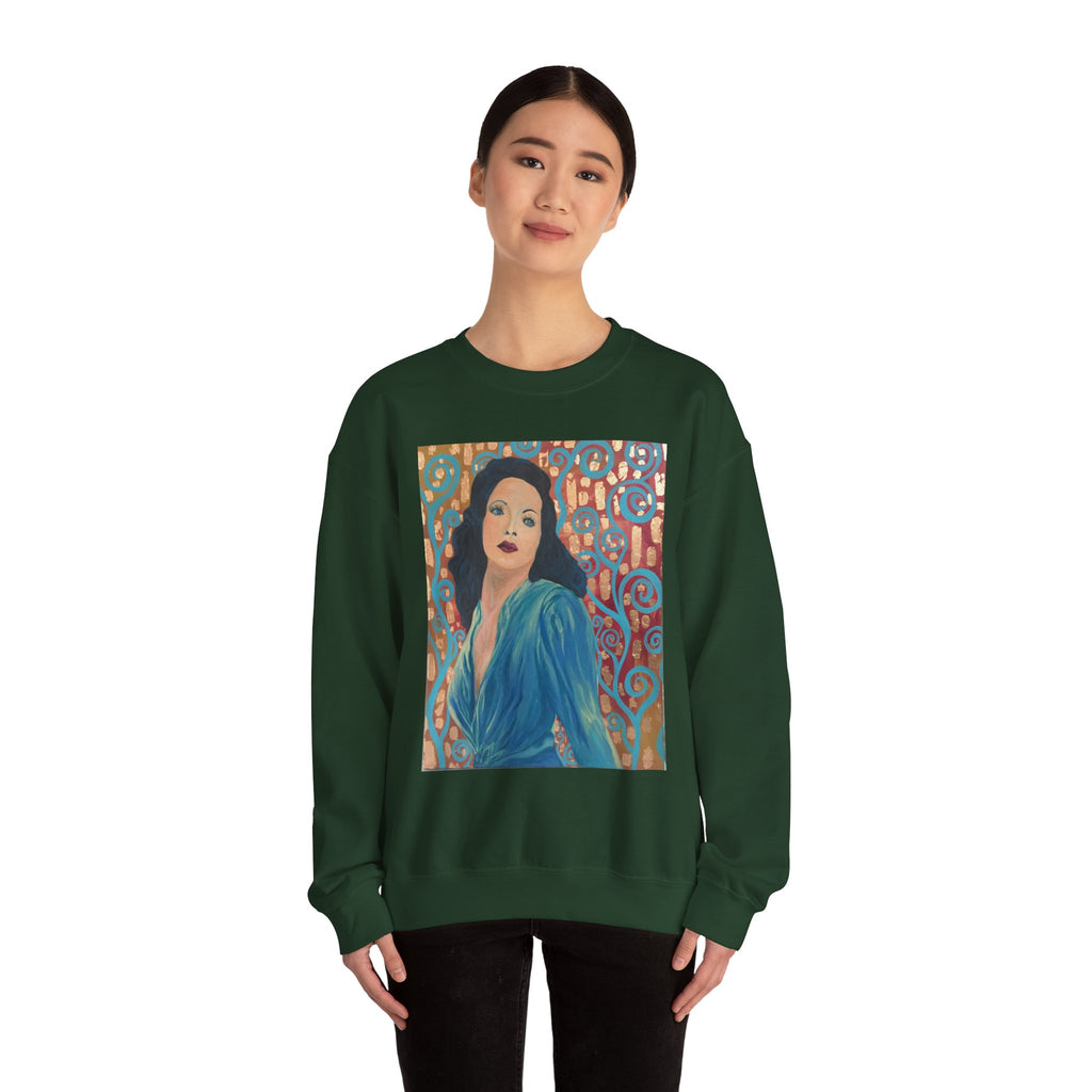 Gene Tierney Portrait Adult Sweatshirt — Painted Pop-Art Vintage Actress Crewneck