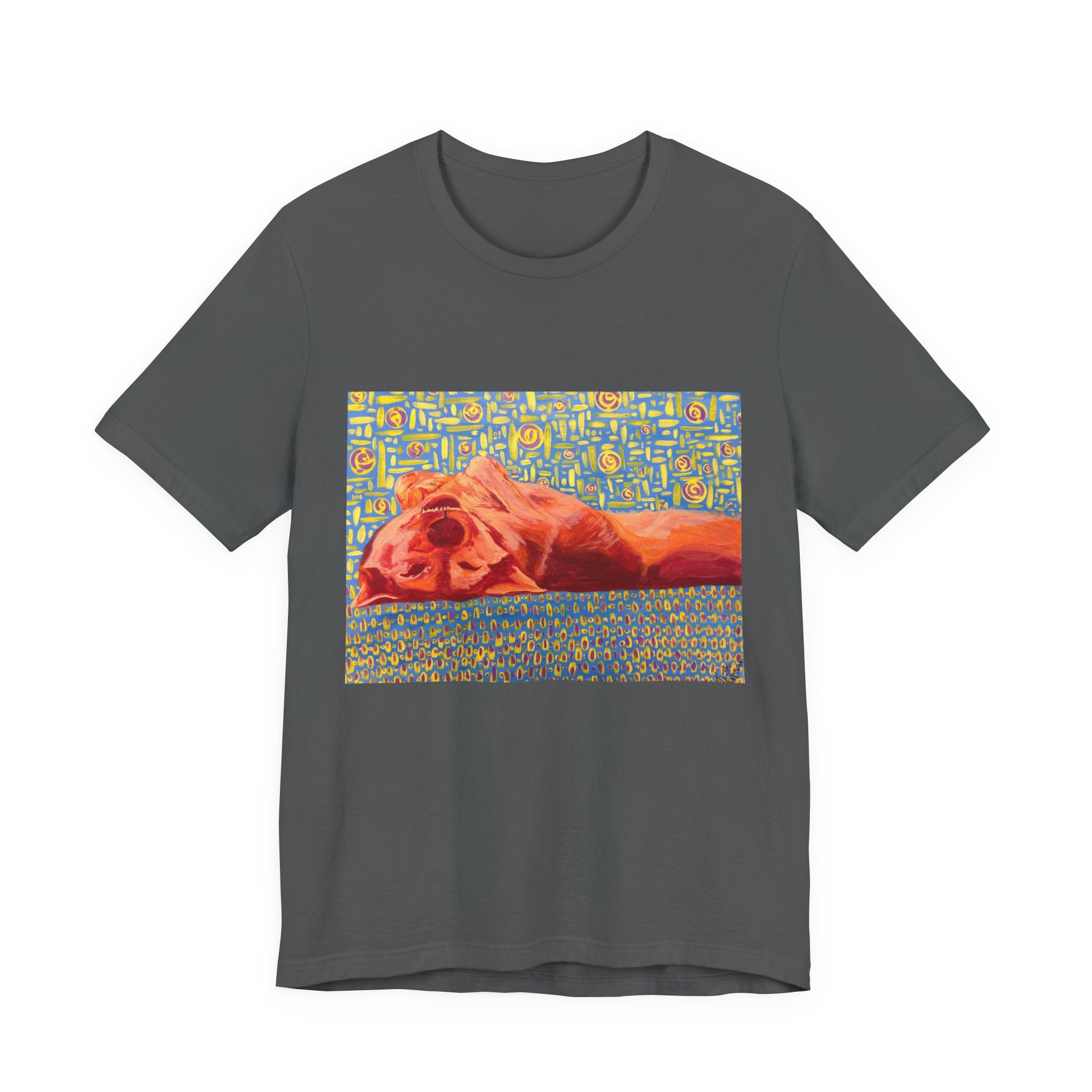 Dog on Back - Sleeping Dog Art Tee — Colorful Pop Art T-Shirt