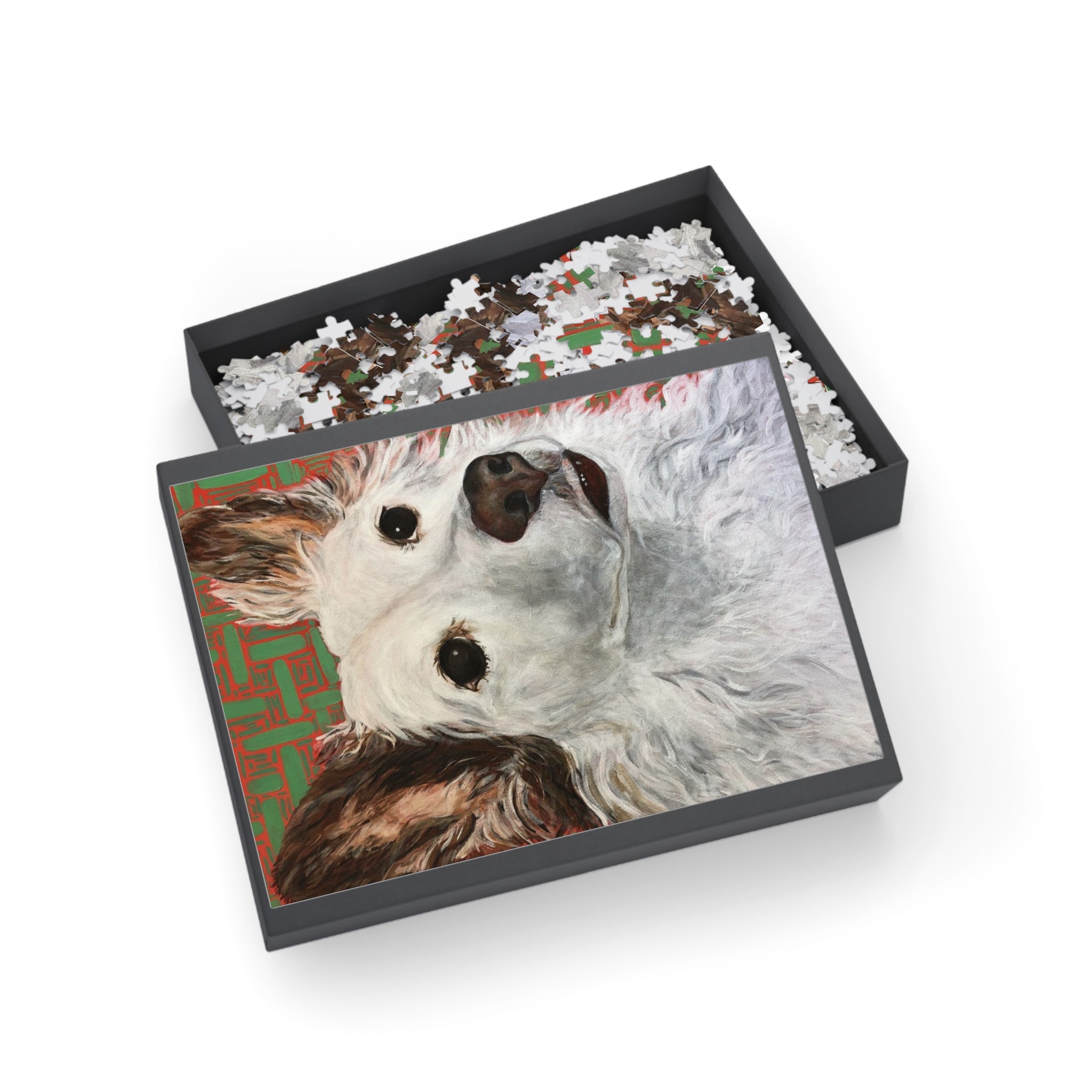 White Dog Portrait Puzzle — White Long-Haired Dog Jigsaw (96/252/500/1000 pcs)