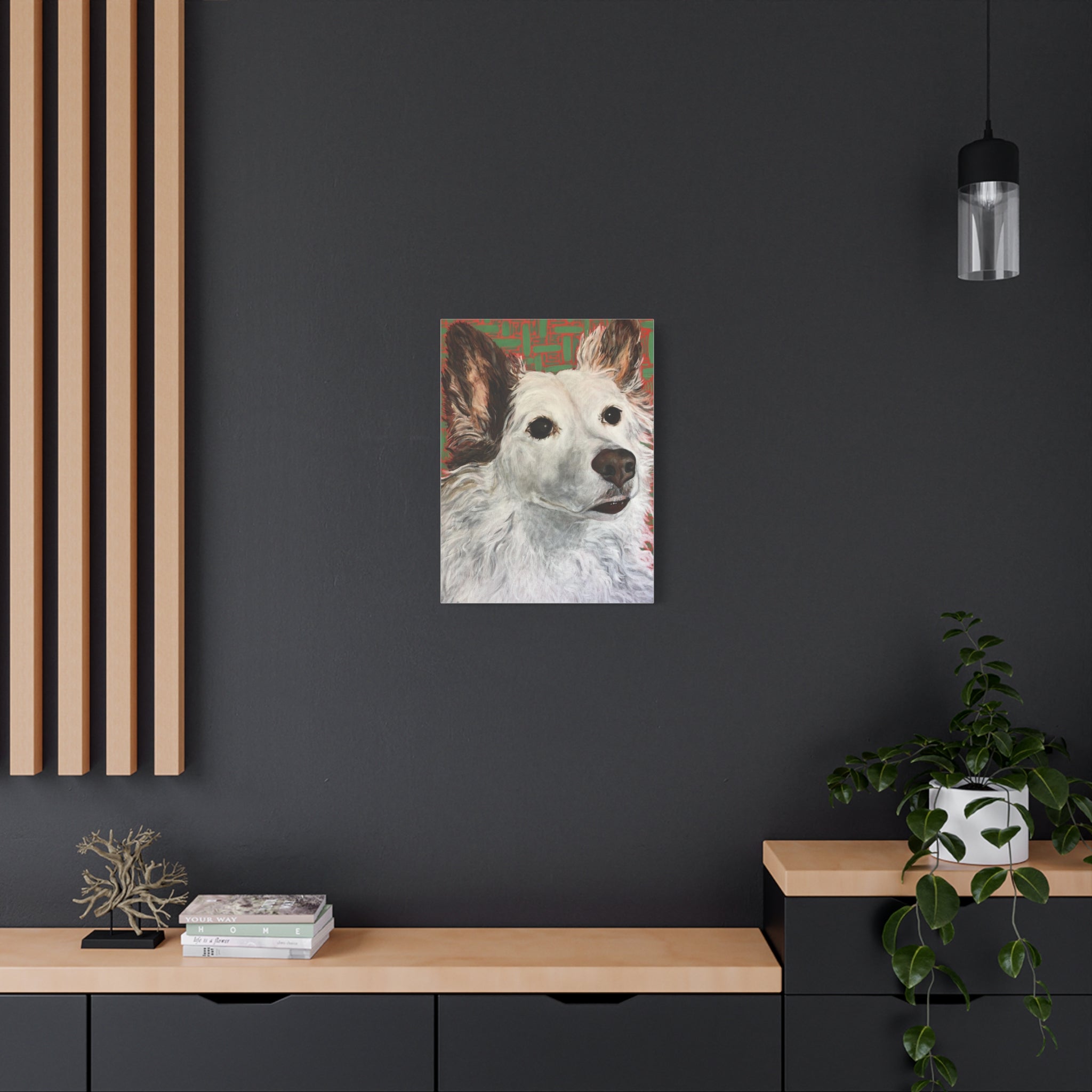 White Dog Portrait Canvas Print — Stretched Matte Wall Art for Pet Lovers