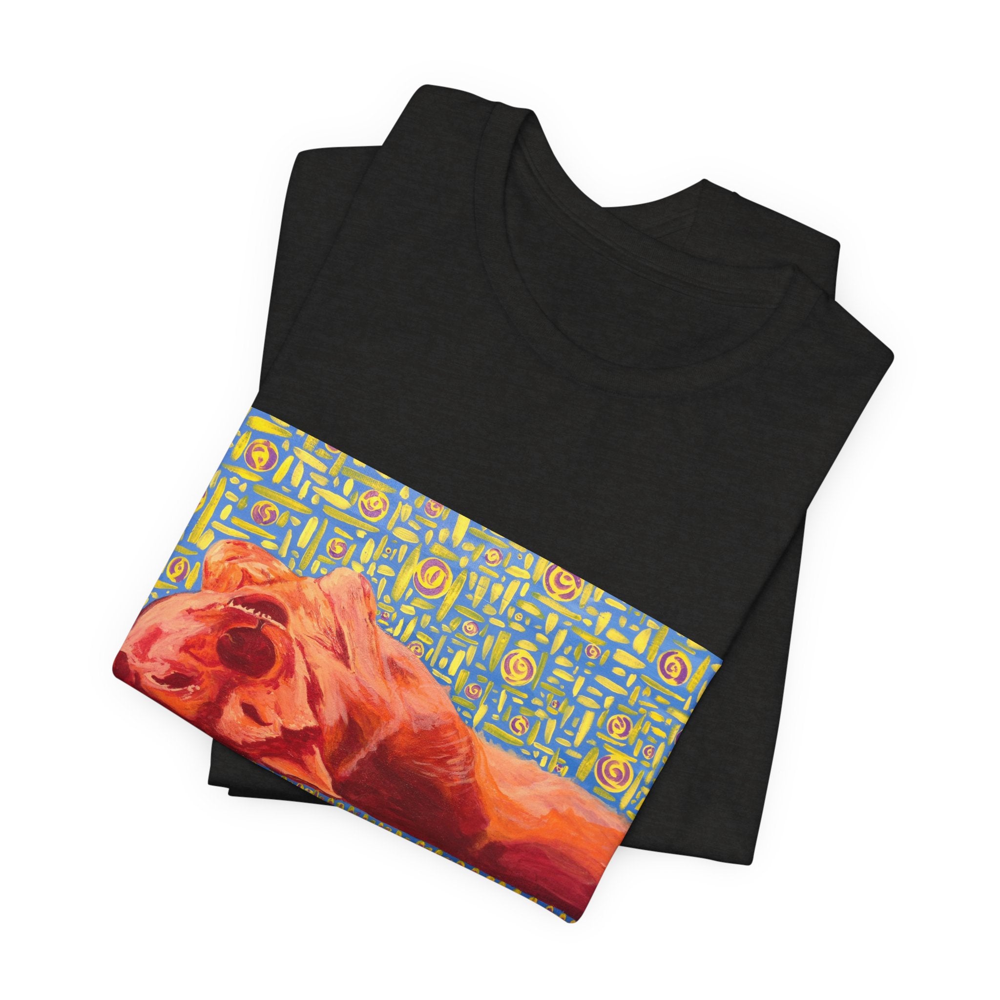 Dog on Back - Sleeping Dog Art Tee — Colorful Pop Art T-Shirt