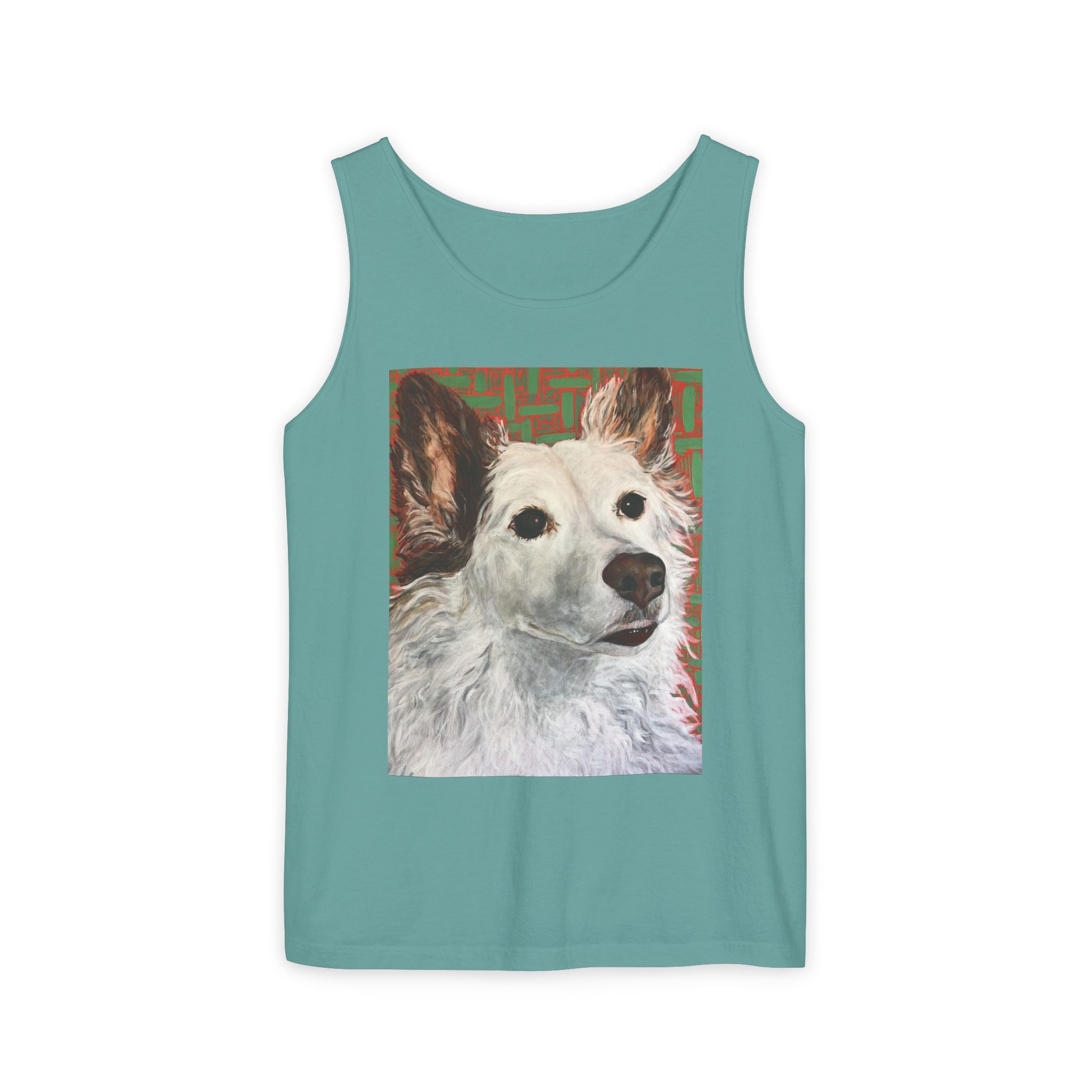 WhiteDog Portrait - Tank Top with Pop-Art Dog Portrait — Cute Pet Graphic Tank