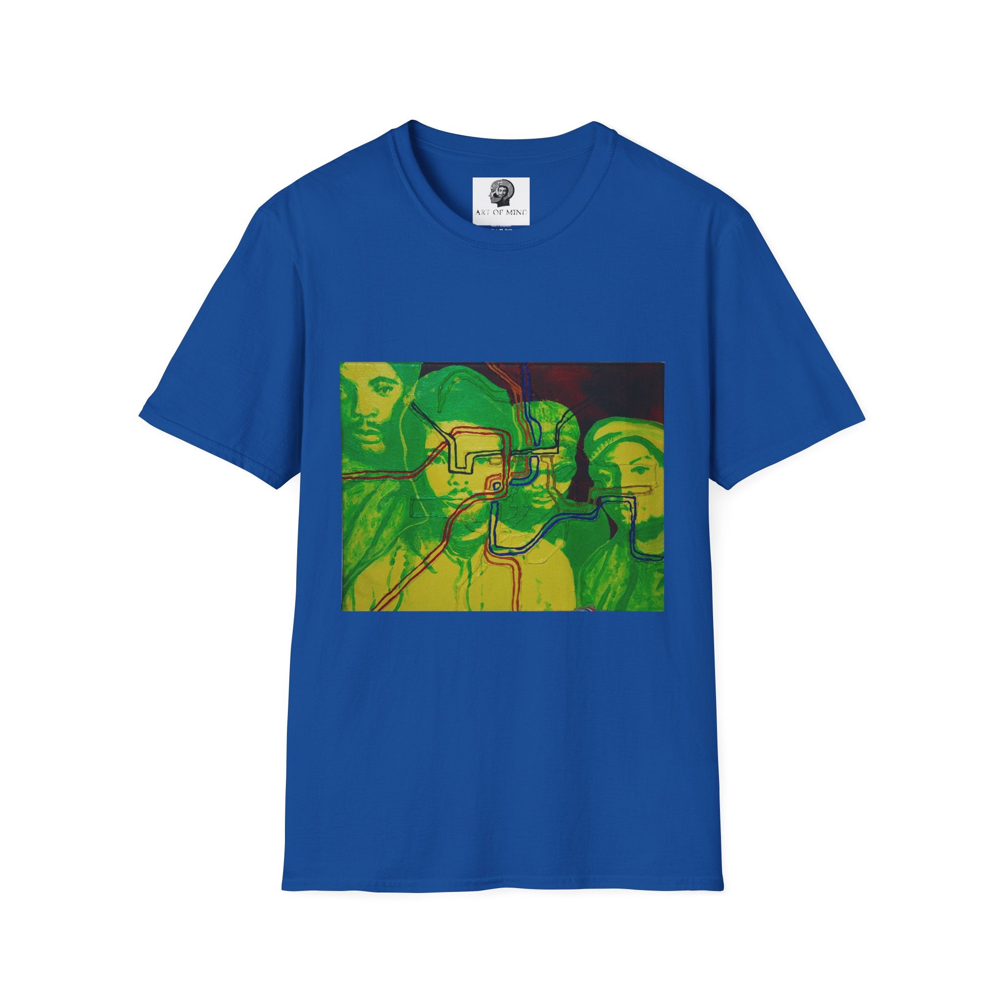 Bad Brains - Abstract Green Portrait T-Shirt — Surreal Layered Faces Art Tee