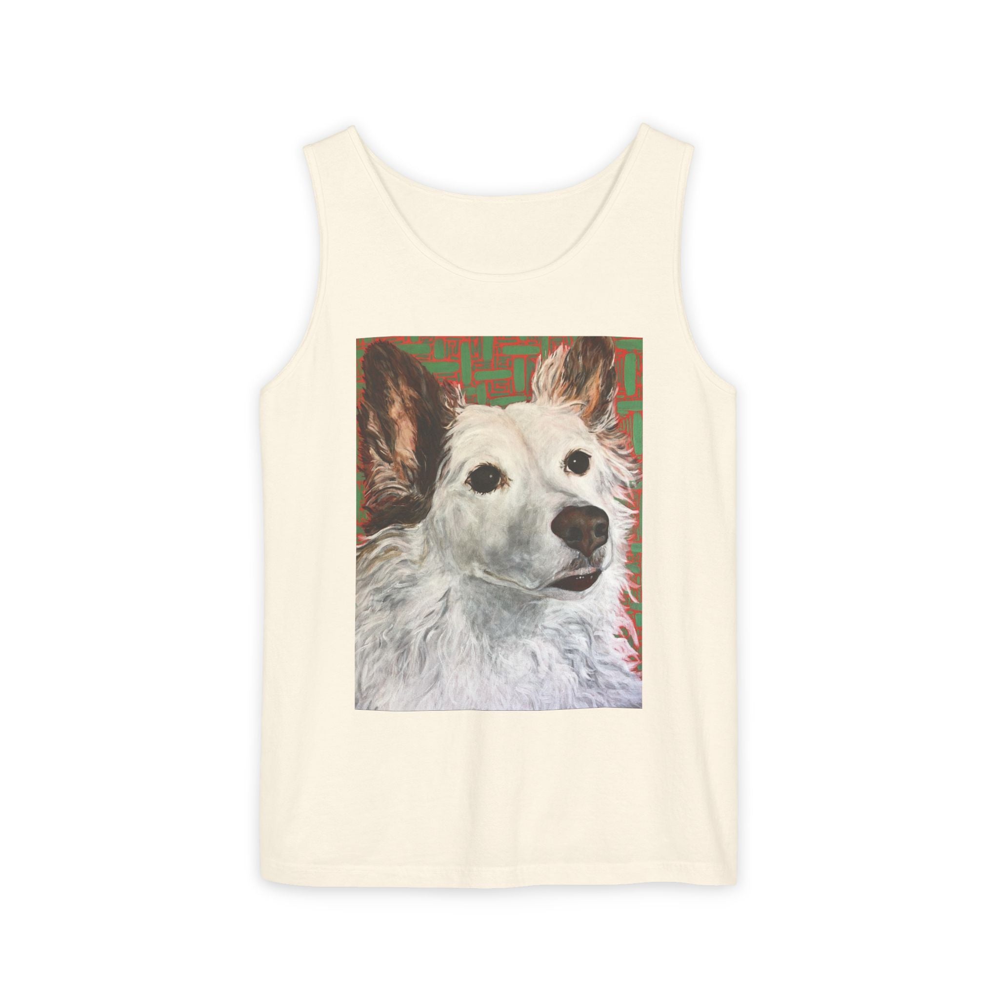 WhiteDog Portrait - Tank Top with Pop-Art Dog Portrait — Cute Pet Graphic Tank