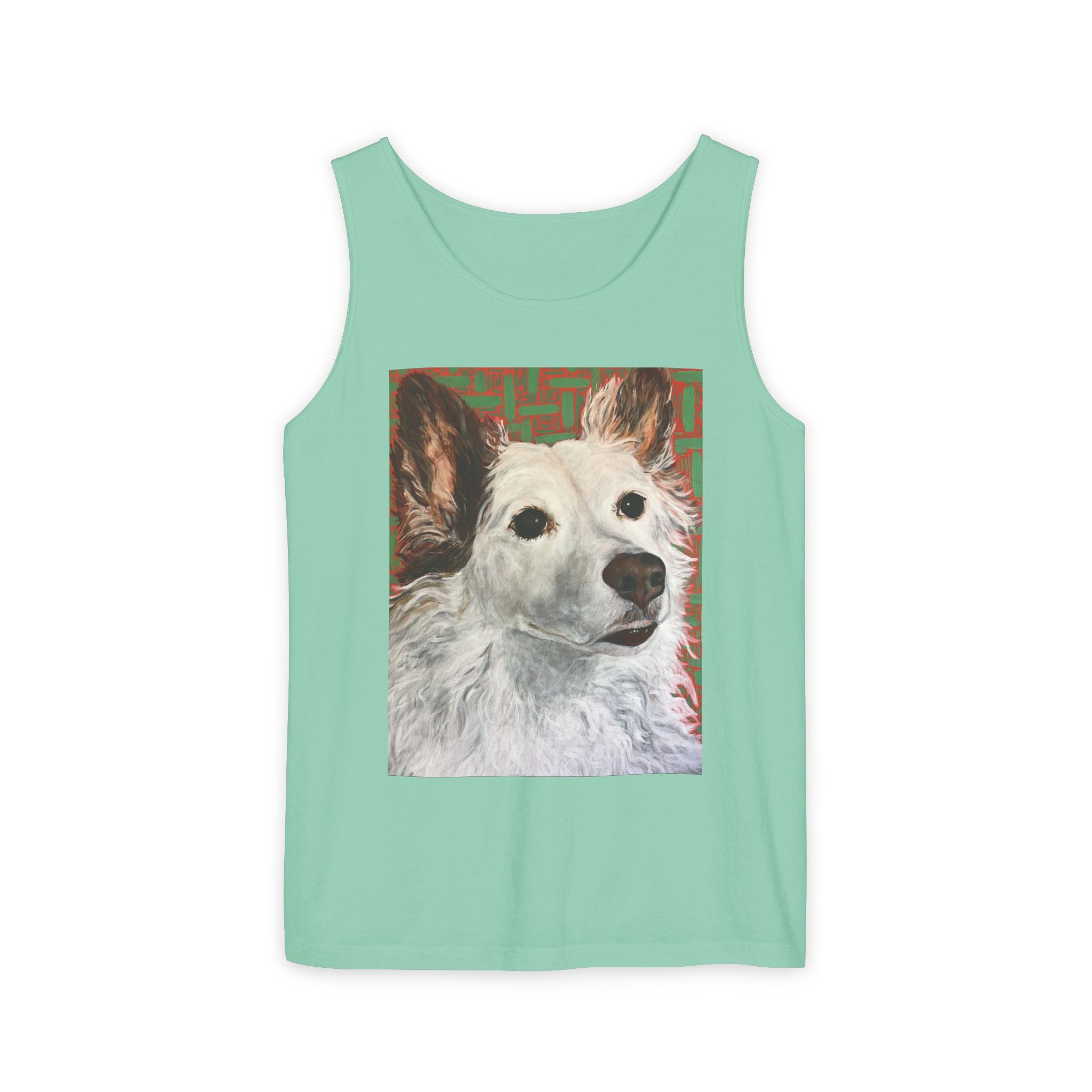 WhiteDog Portrait - Tank Top with Pop-Art Dog Portrait — Cute Pet Graphic Tank