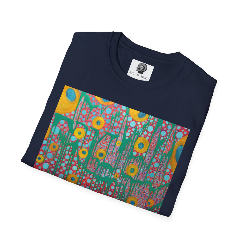 Circumpunct - Floral Sunburst Art T-Shirt — Colorful Abstract Flower Garden Tee