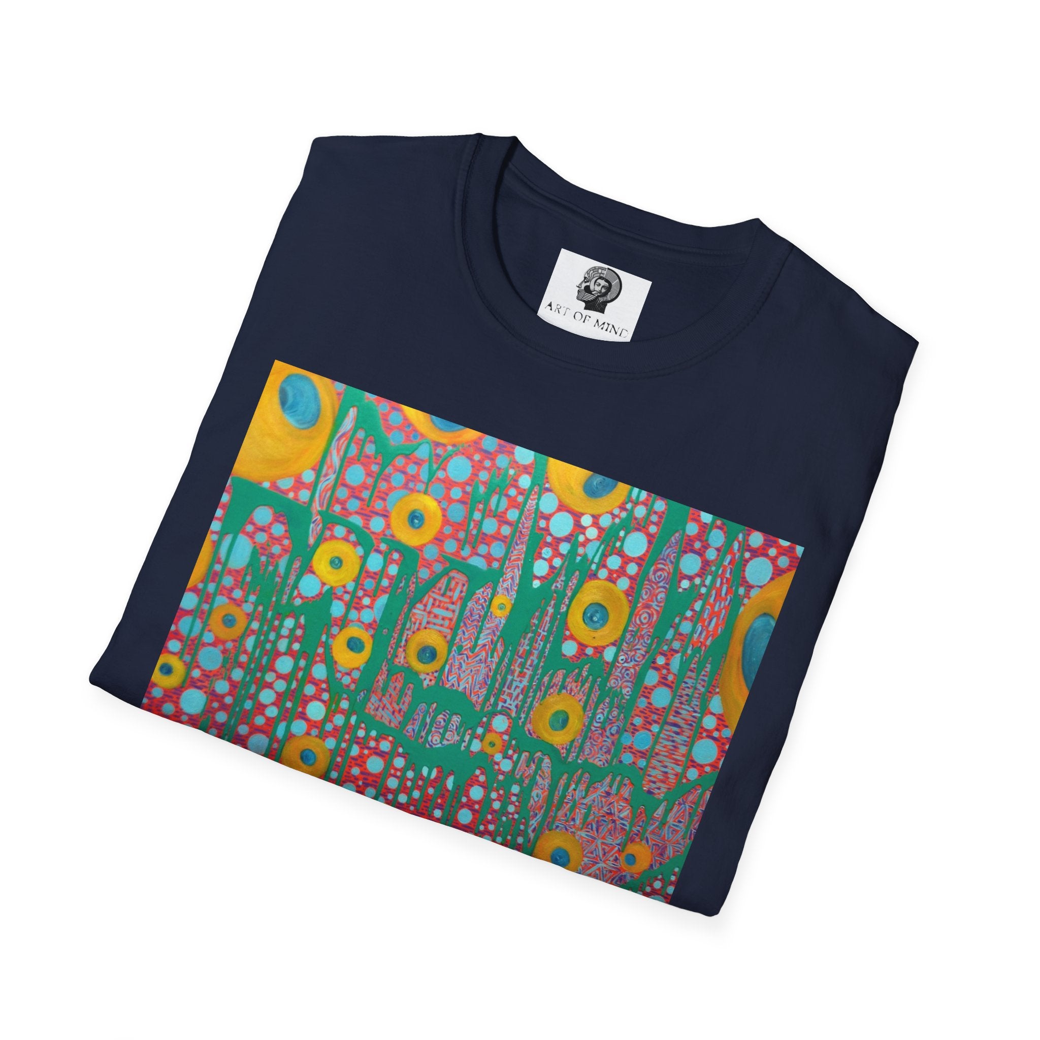 Circumpunct - Floral Sunburst Art T-Shirt — Colorful Abstract Flower Garden Tee