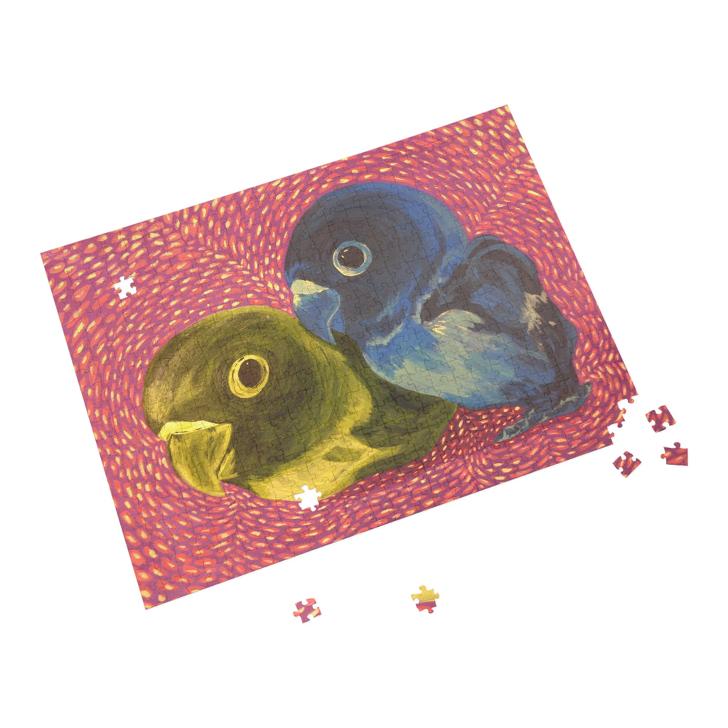 Parakeet - Colorful Lovebirds Puzzle — Bright Parrot Art Jigsaw (96/252/500/1000 pcs)