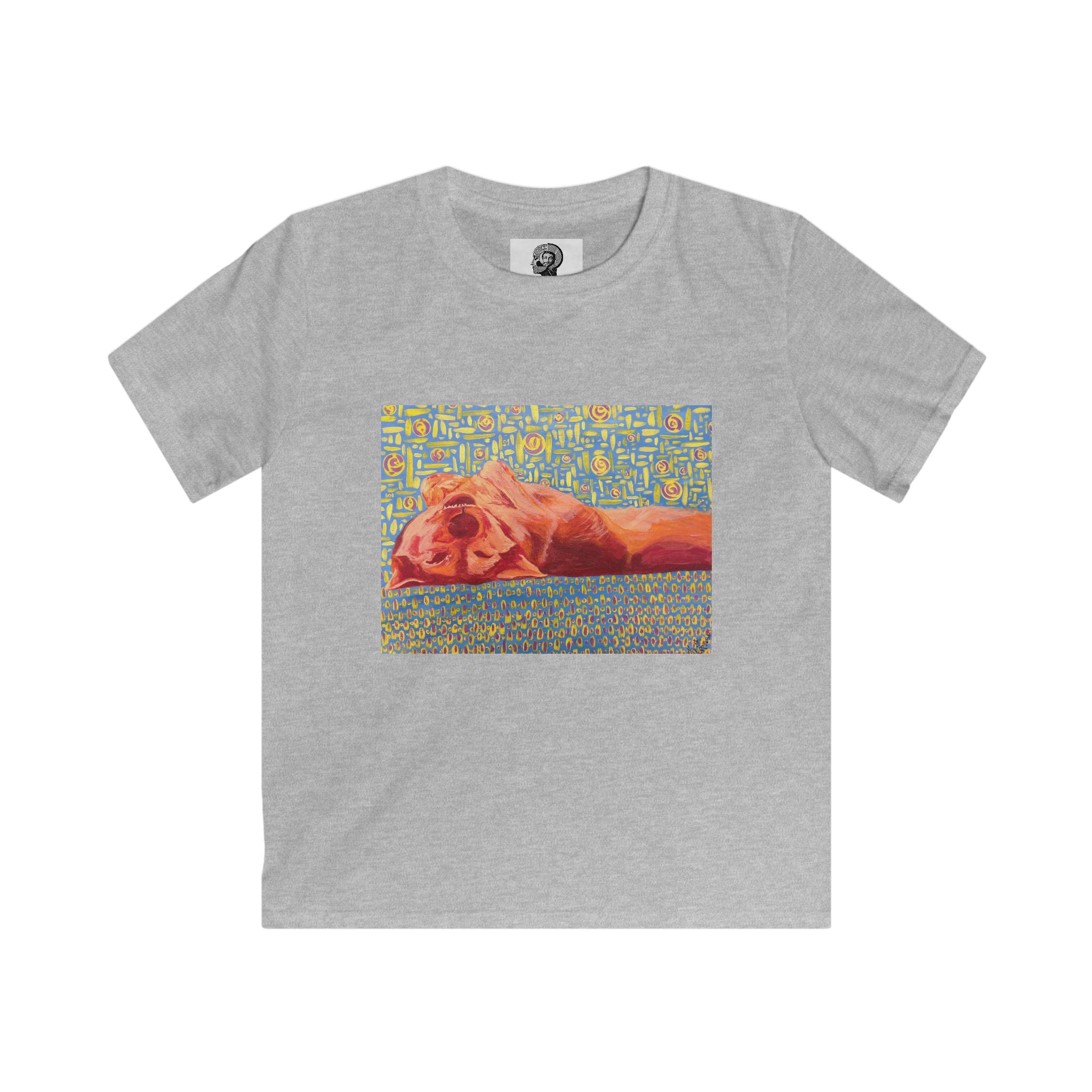 Dog on Back - Kids Tee — Colorful Sleeping Dog Art Print