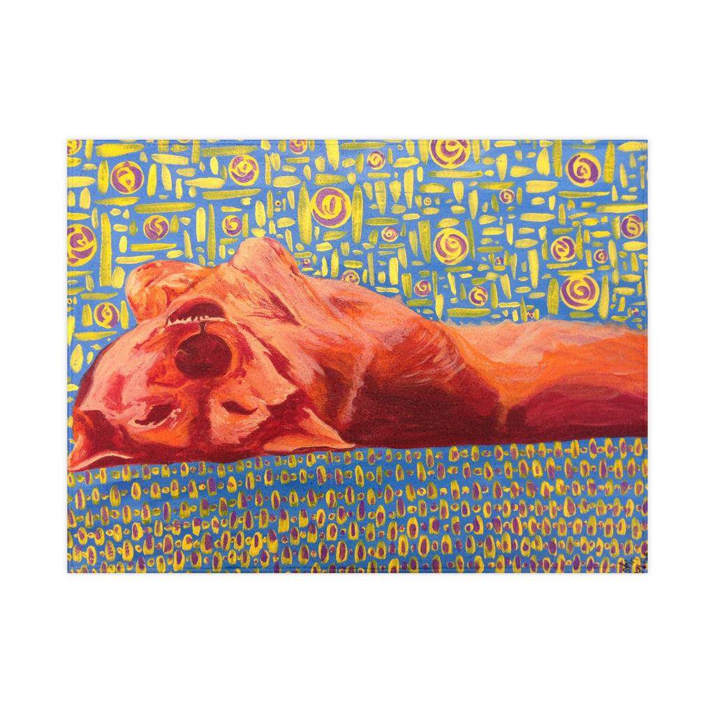 Dog on Back - Toddler Blanket — Colorful Sleeping Dog Nursery Blanket, Playroom Comfort Throw