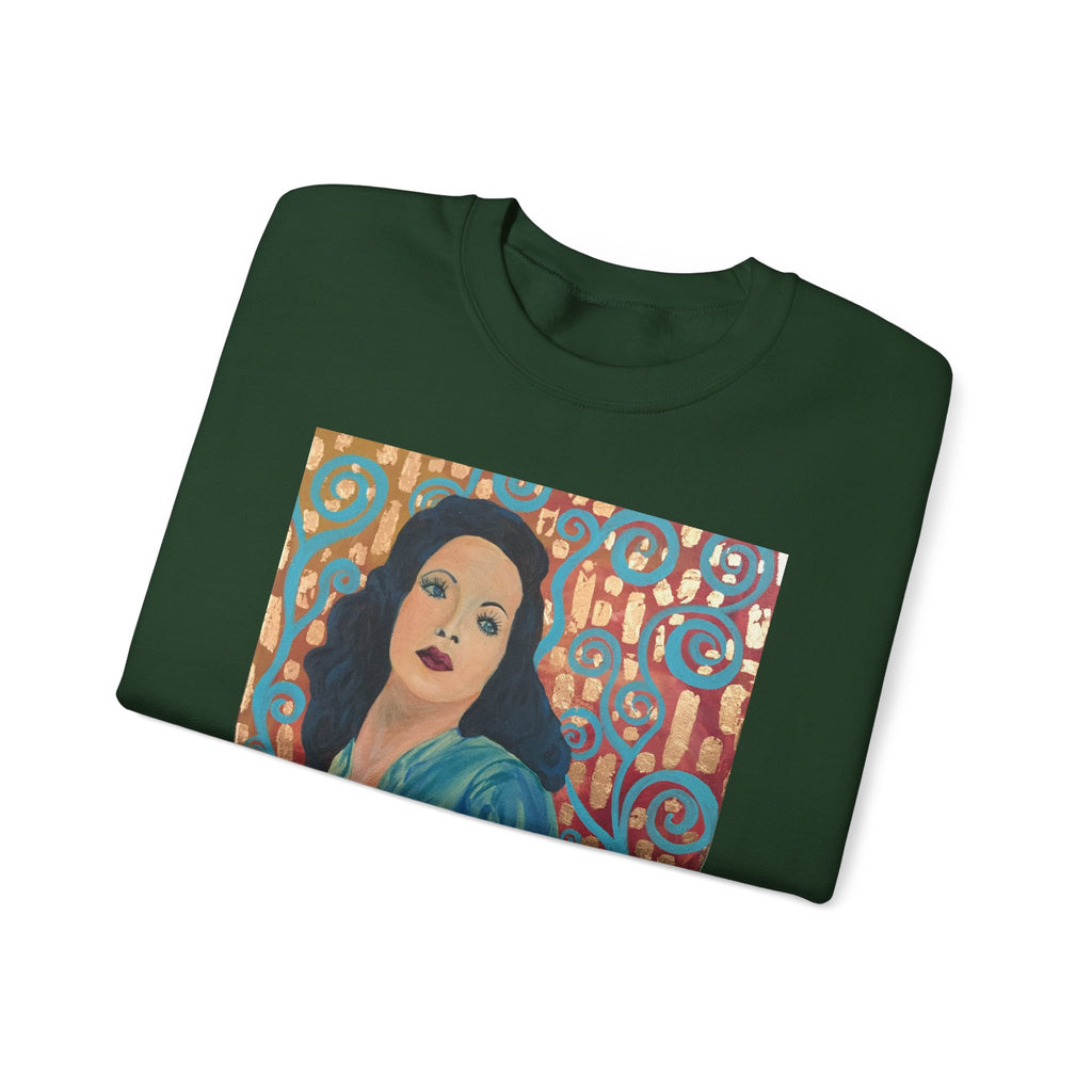 Gene Tierney Portrait Adult Sweatshirt — Painted Pop-Art Vintage Actress Crewneck