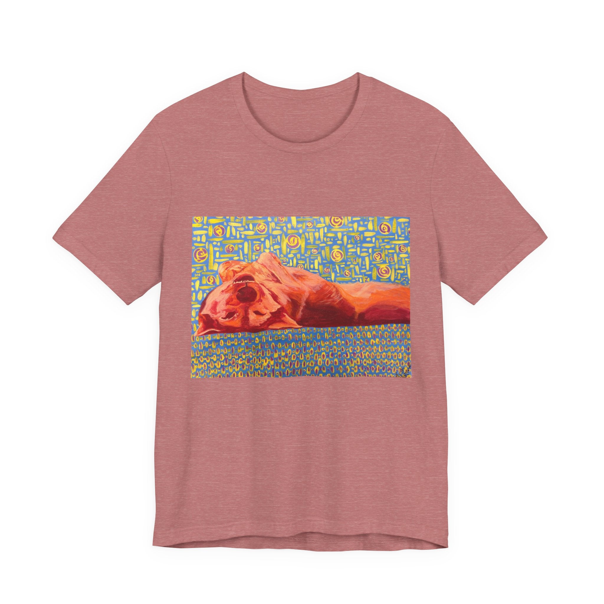 Dog on Back - Sleeping Dog Art Tee — Colorful Pop Art T-Shirt