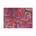Abstract Swirl Glass Cutting Board — Vibrant Red & Coral Kitchen Art