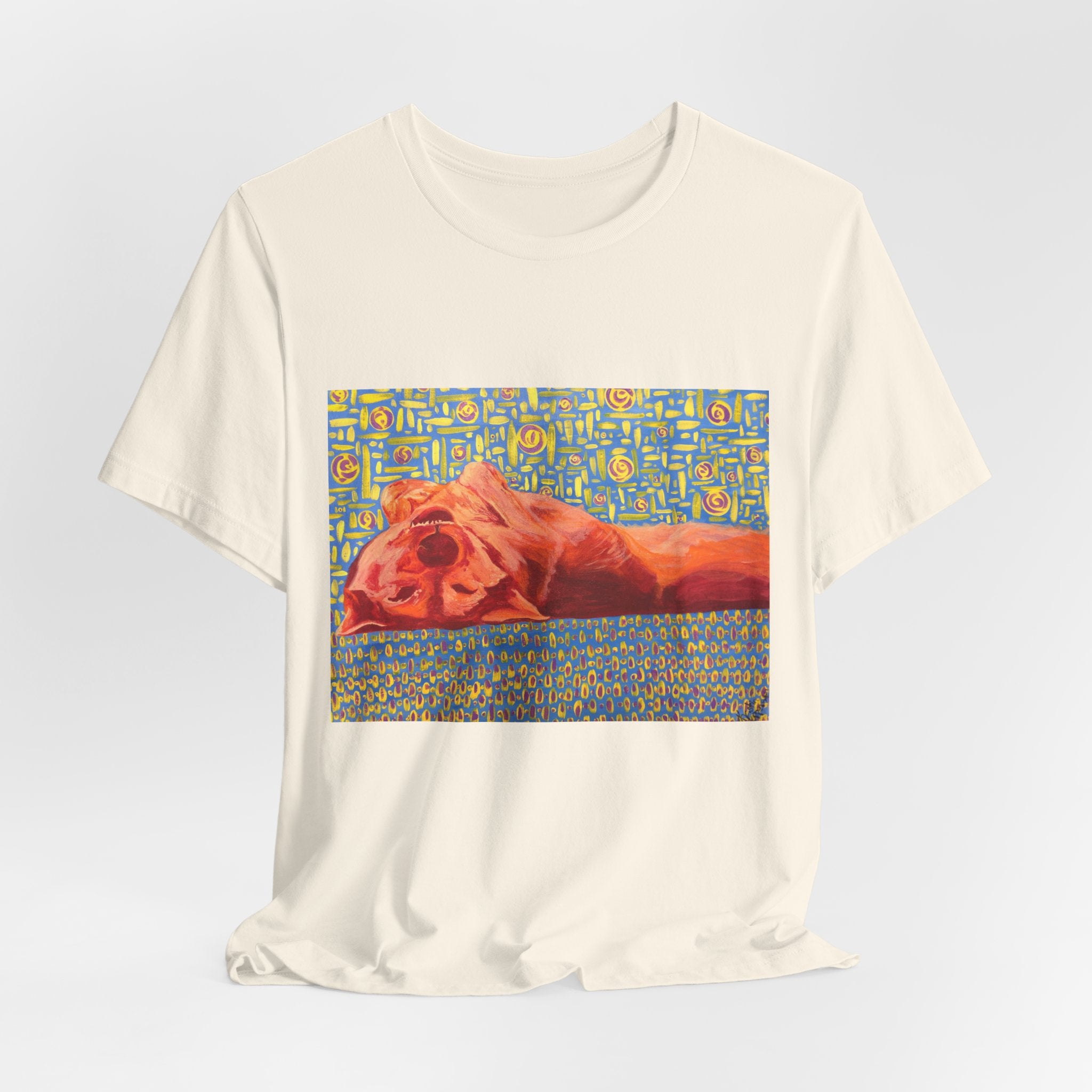 Dog on Back - Sleeping Dog Art Tee — Colorful Pop Art T-Shirt