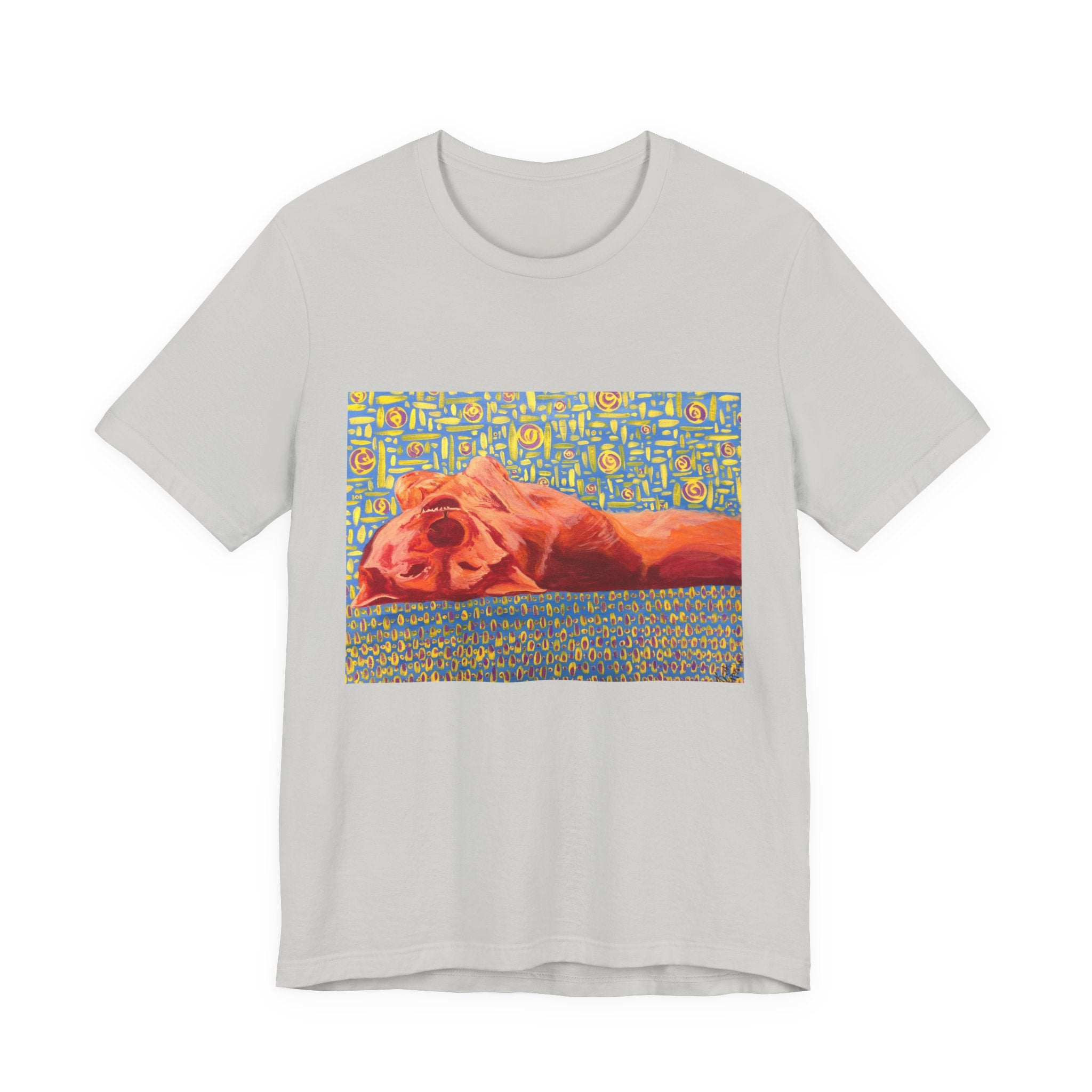 Dog on Back - Sleeping Dog Art Tee — Colorful Pop Art T-Shirt
