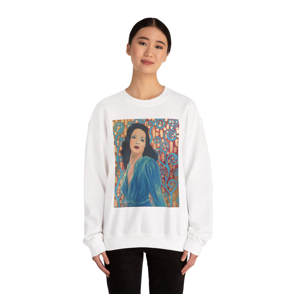 Gene Tierney Portrait Adult Sweatshirt — Painted Pop-Art Vintage Actress Crewneck