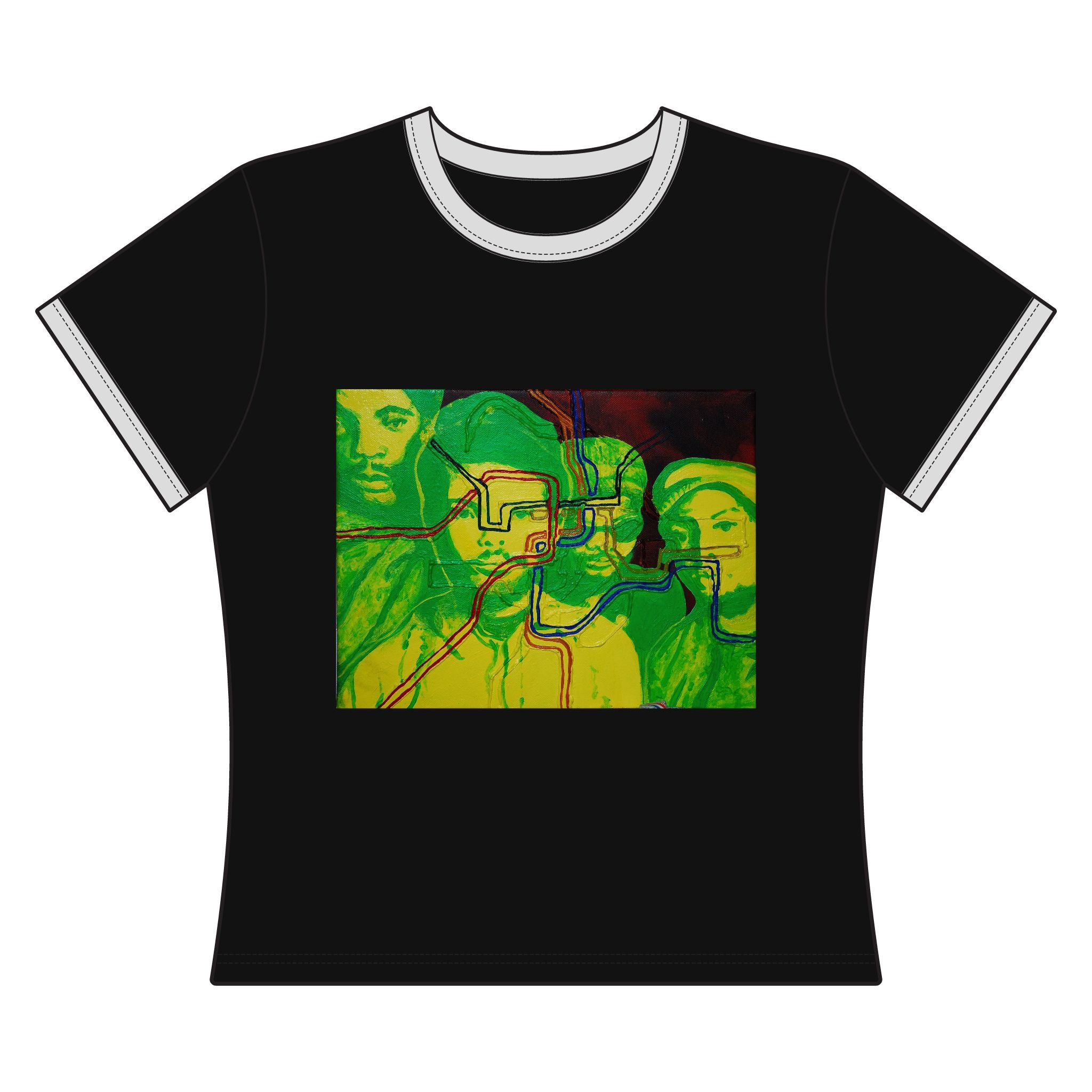 Bad Brains - Abstract Faces Graphic Ringer Tee