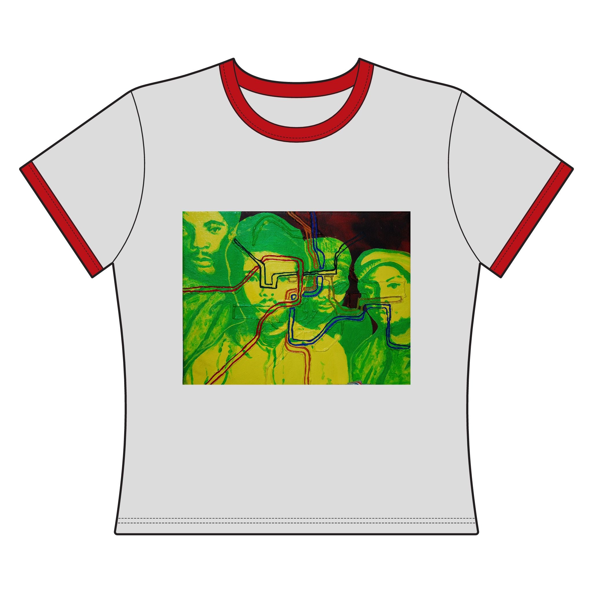 Bad Brains - Abstract Faces Graphic Ringer Tee